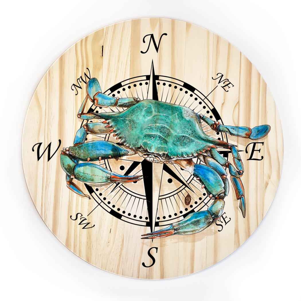 18" Crab Artwork Round Circle