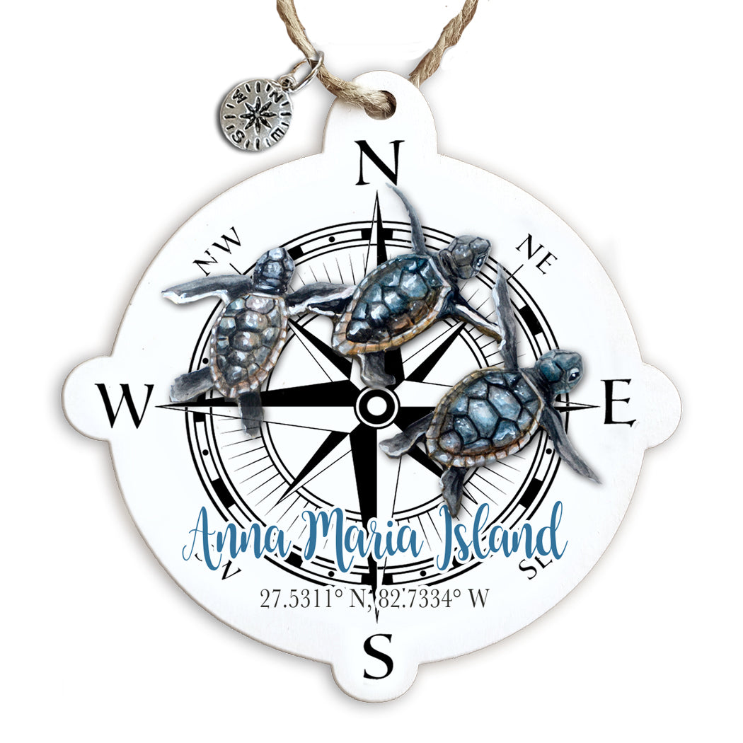 Anna Maria Island, FL Compass Ornament