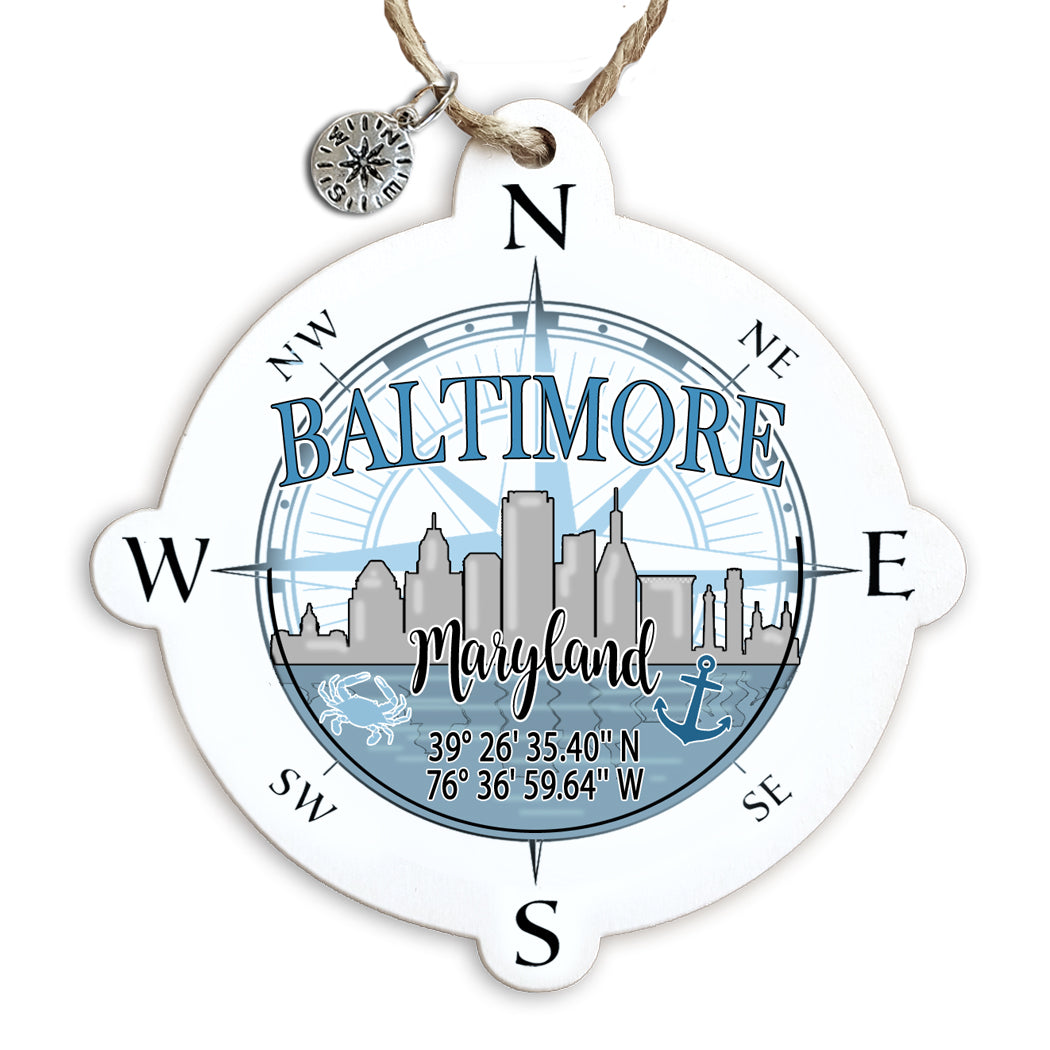 Baltimore, MD Compass Ornament