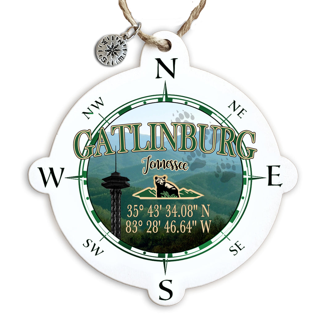 Gatlinburg, TN  Compass Ornament