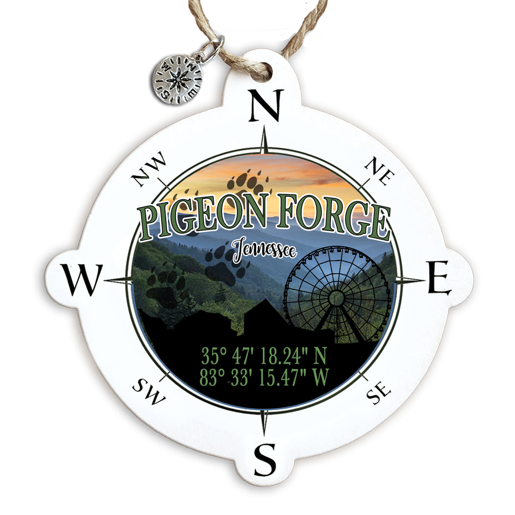Pigeon Forge, TN  Compass Ornament