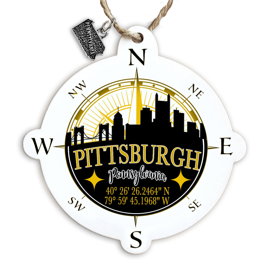 Pittsburgh, PA  Compass Ornament