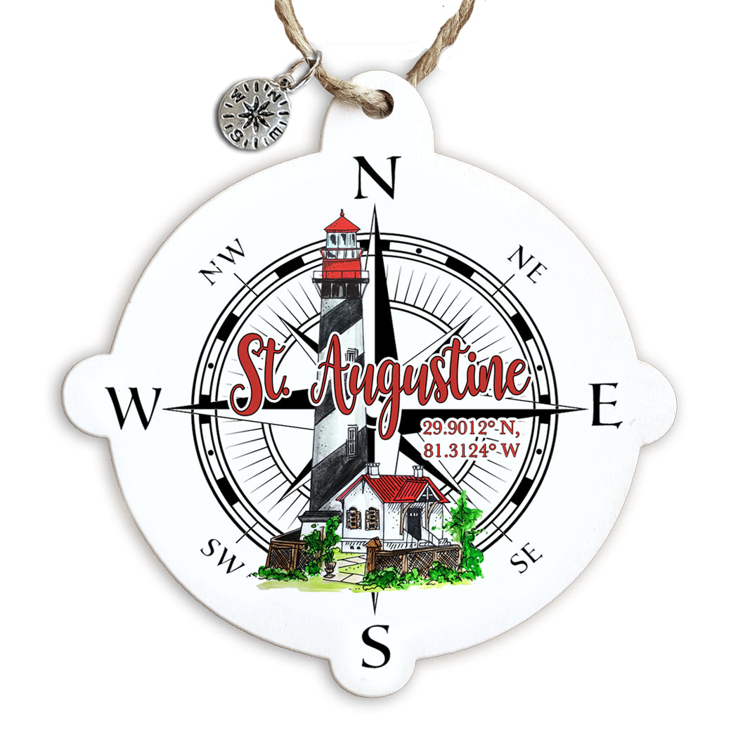 St. Augustine, FL Compass Lighthouse Ornament