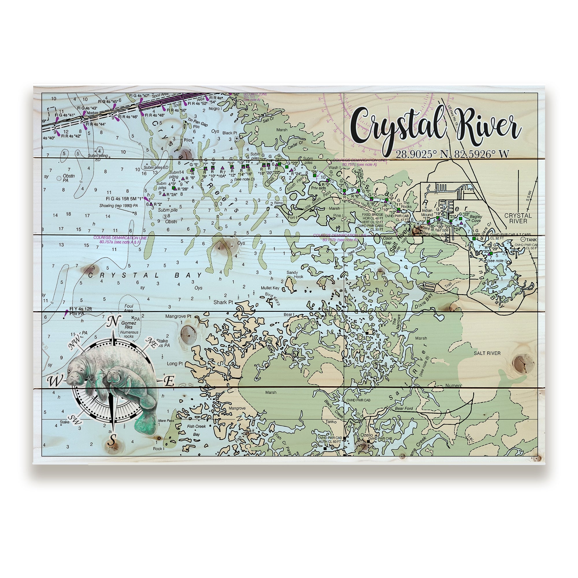 Crystal River,  FL - Manatee Pallet Map