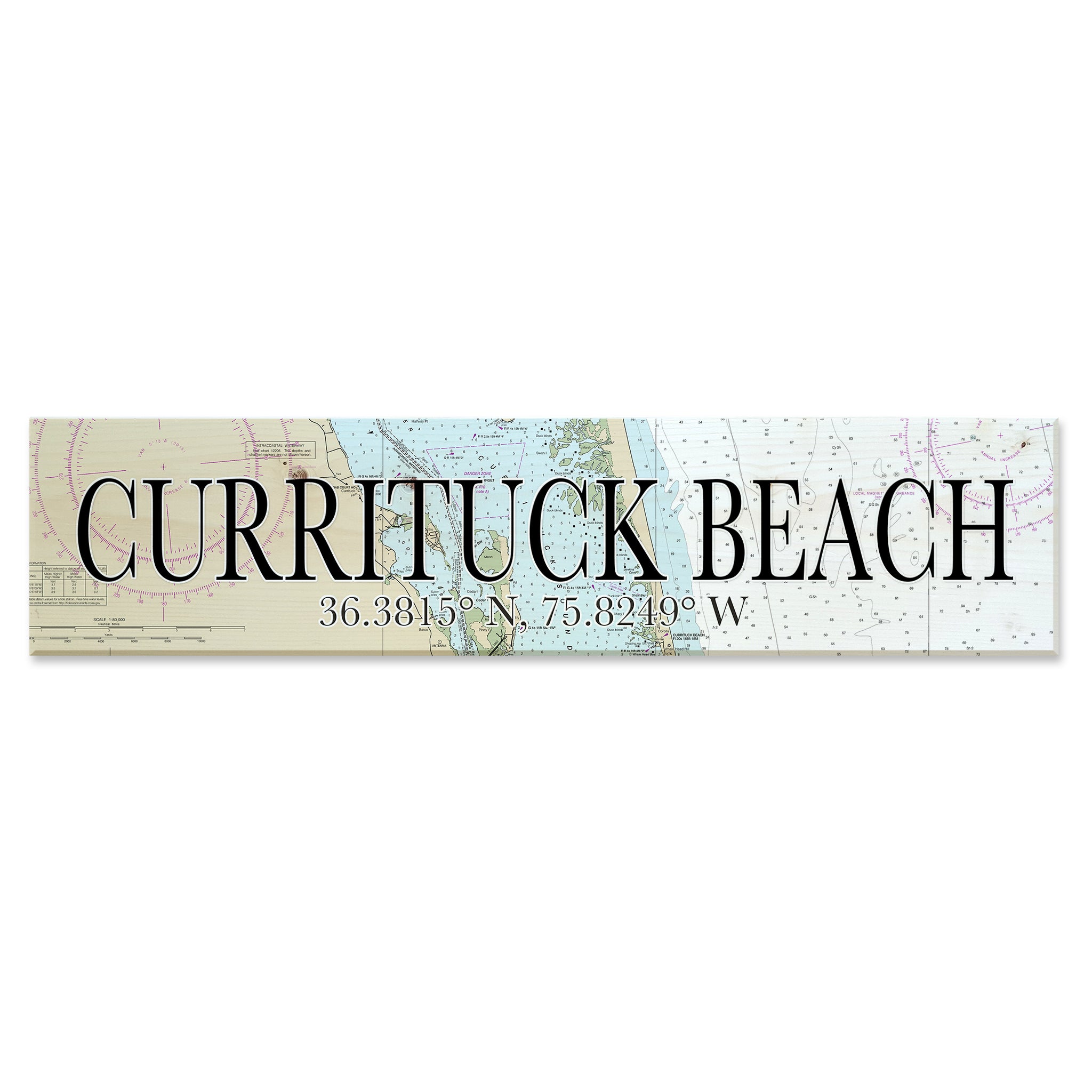 Currituck Beach, NC Coordinate Sign