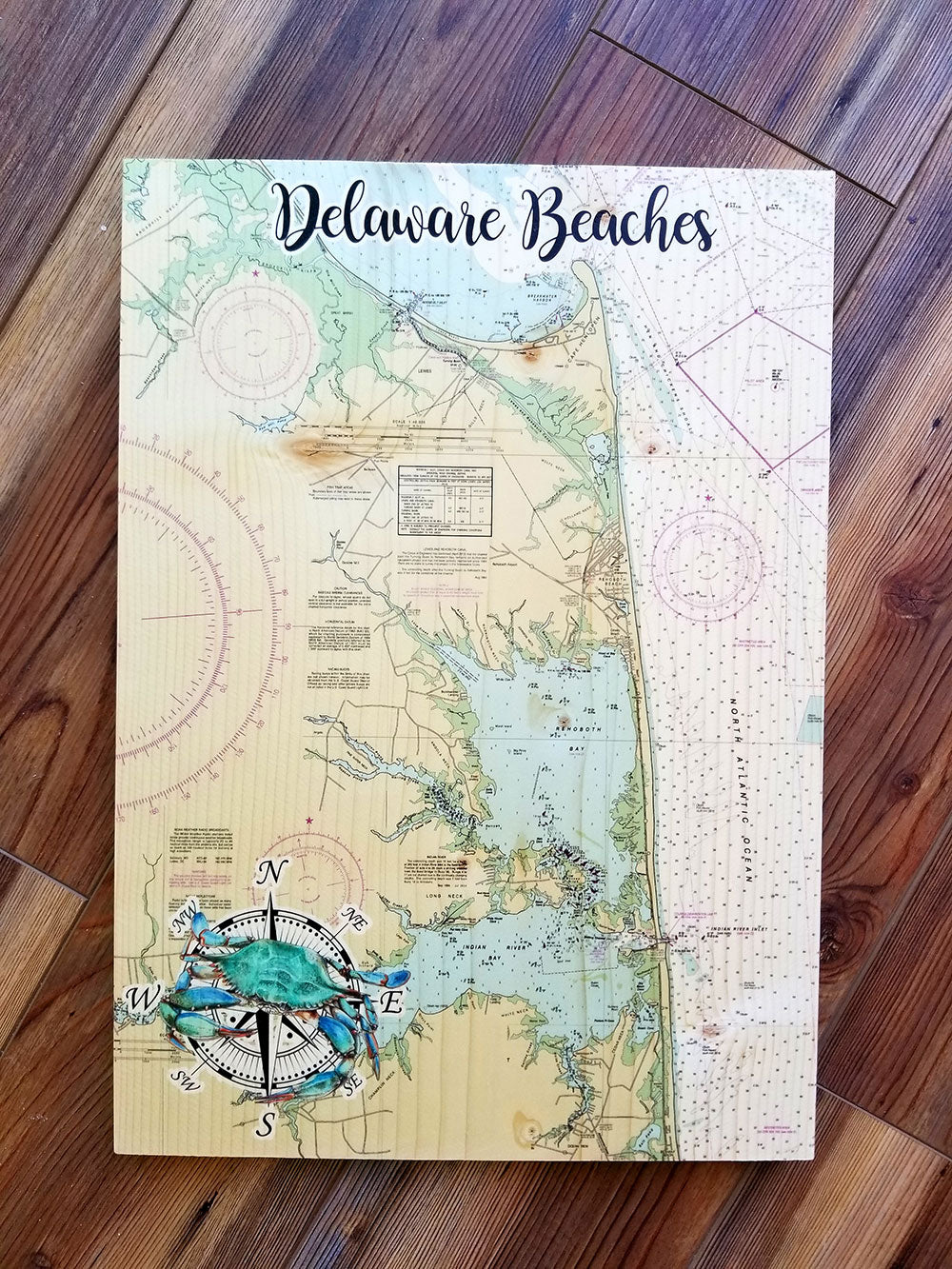 Delaware Beaches, DE Plank Map