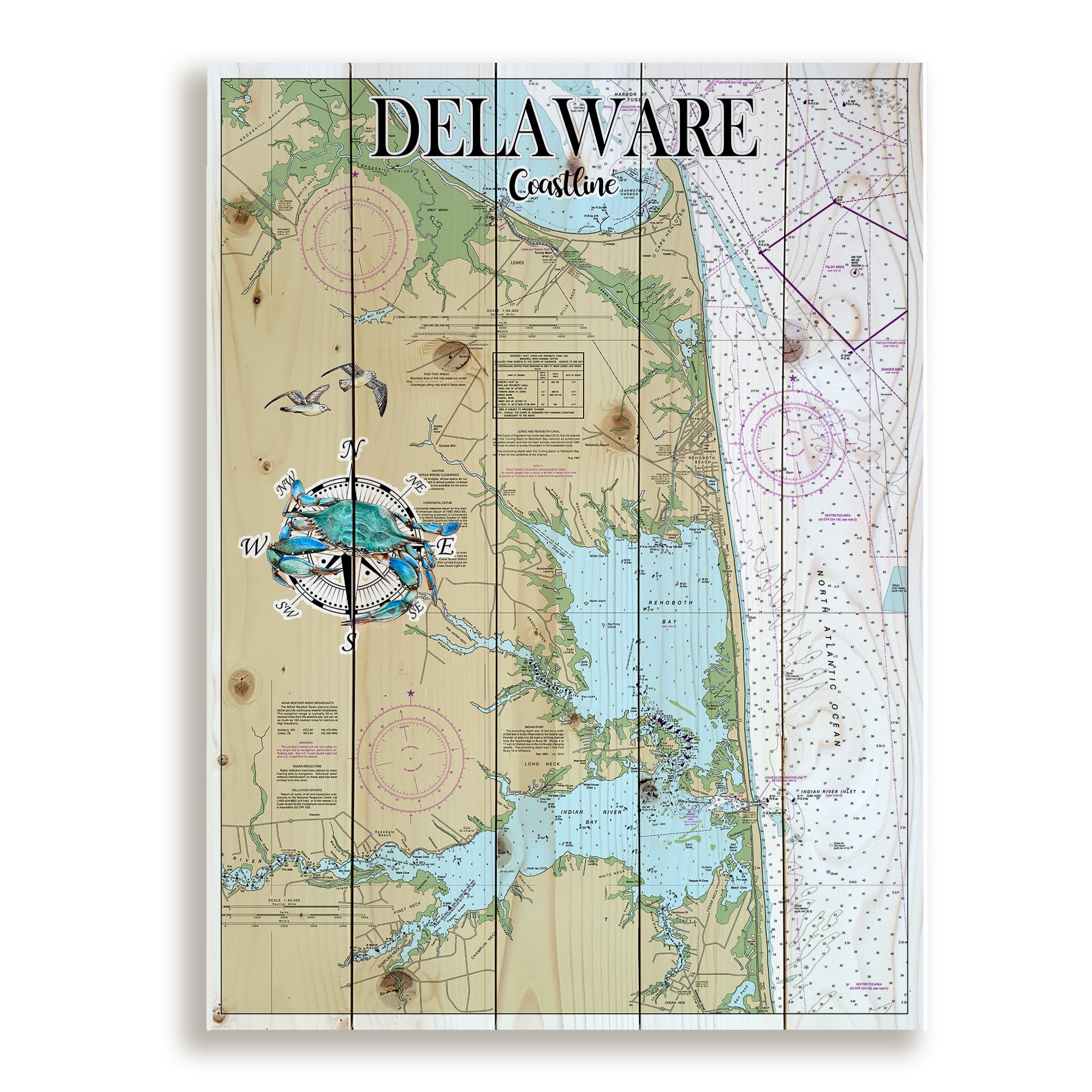 Delaware Coastline, DE Pallet Map