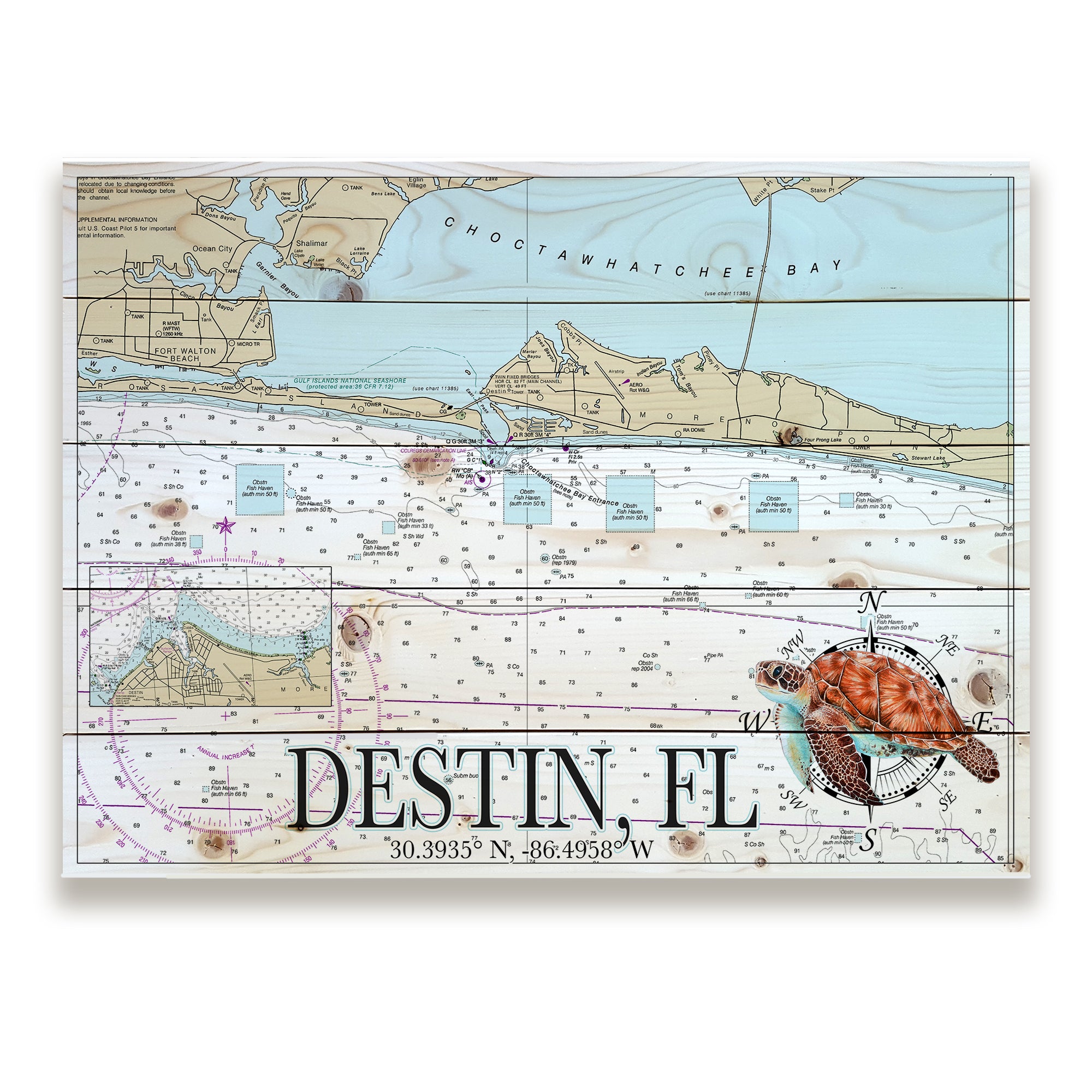 Destin,  FL - Sea Turtle Pallet Map