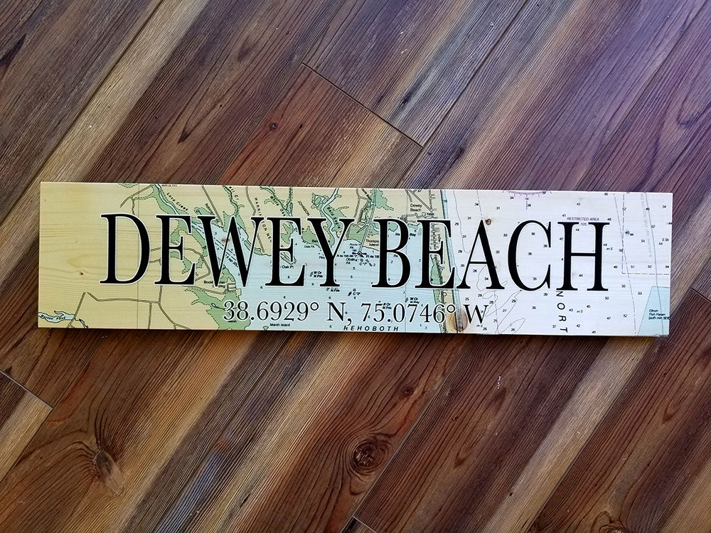 Dewey Beach, DE Coordinate Sign
