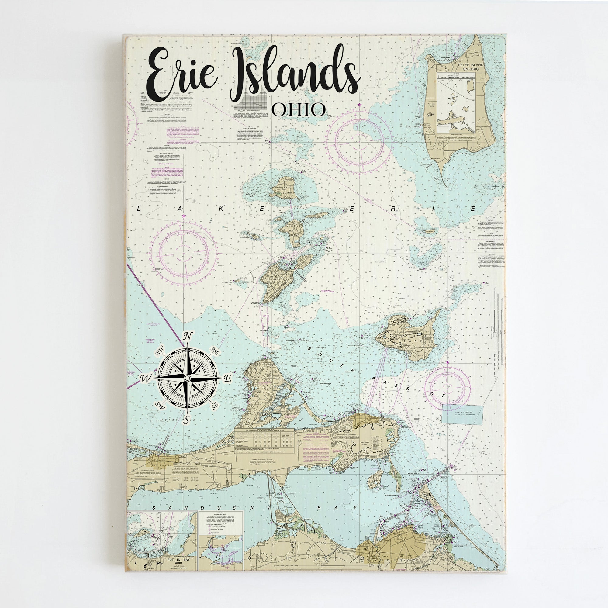 Erie Islands,  OH Plank Map