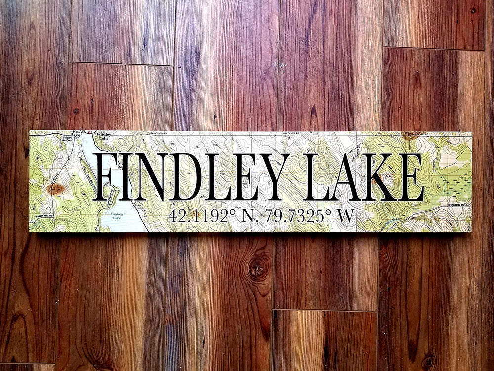 Findley Lake, NY Coordinate Sign MapMom