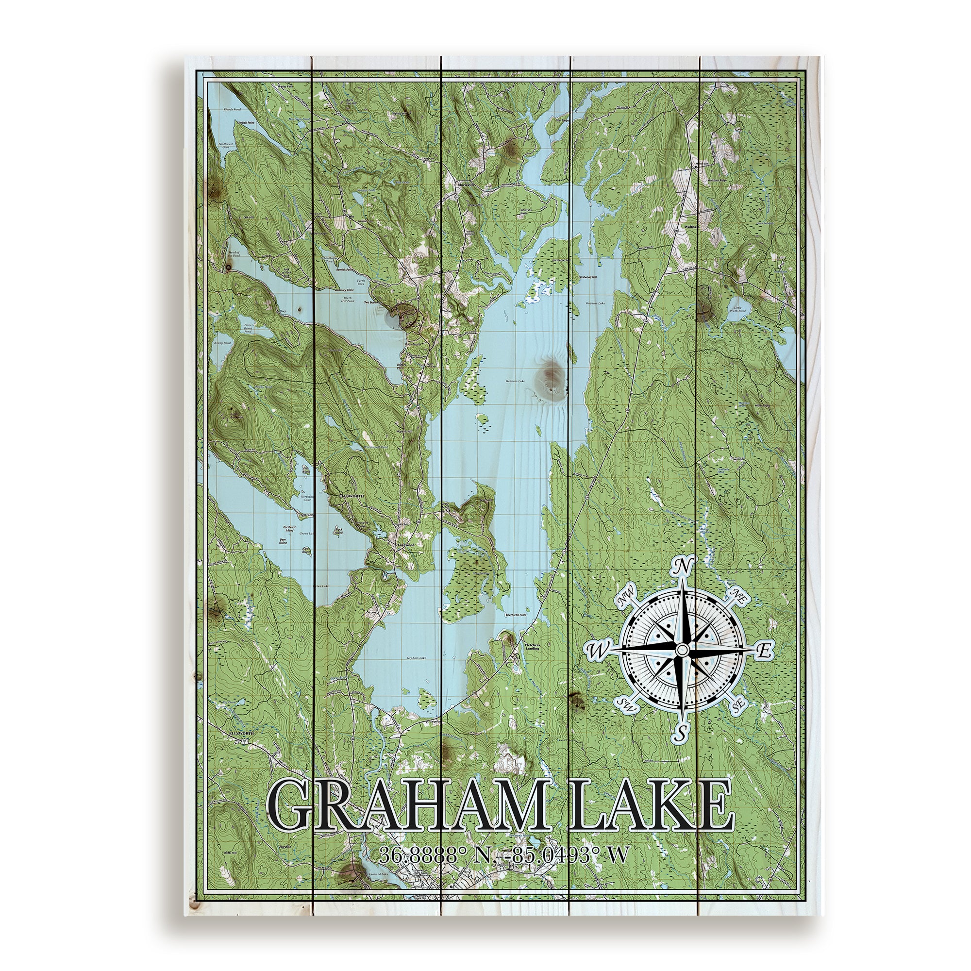 Graham Lake, ME Pallet Map