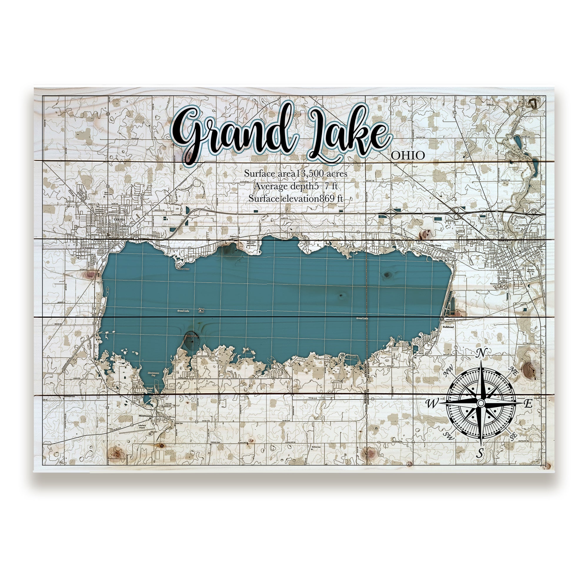 Grand Lake, OH Pallet Map – MapMom