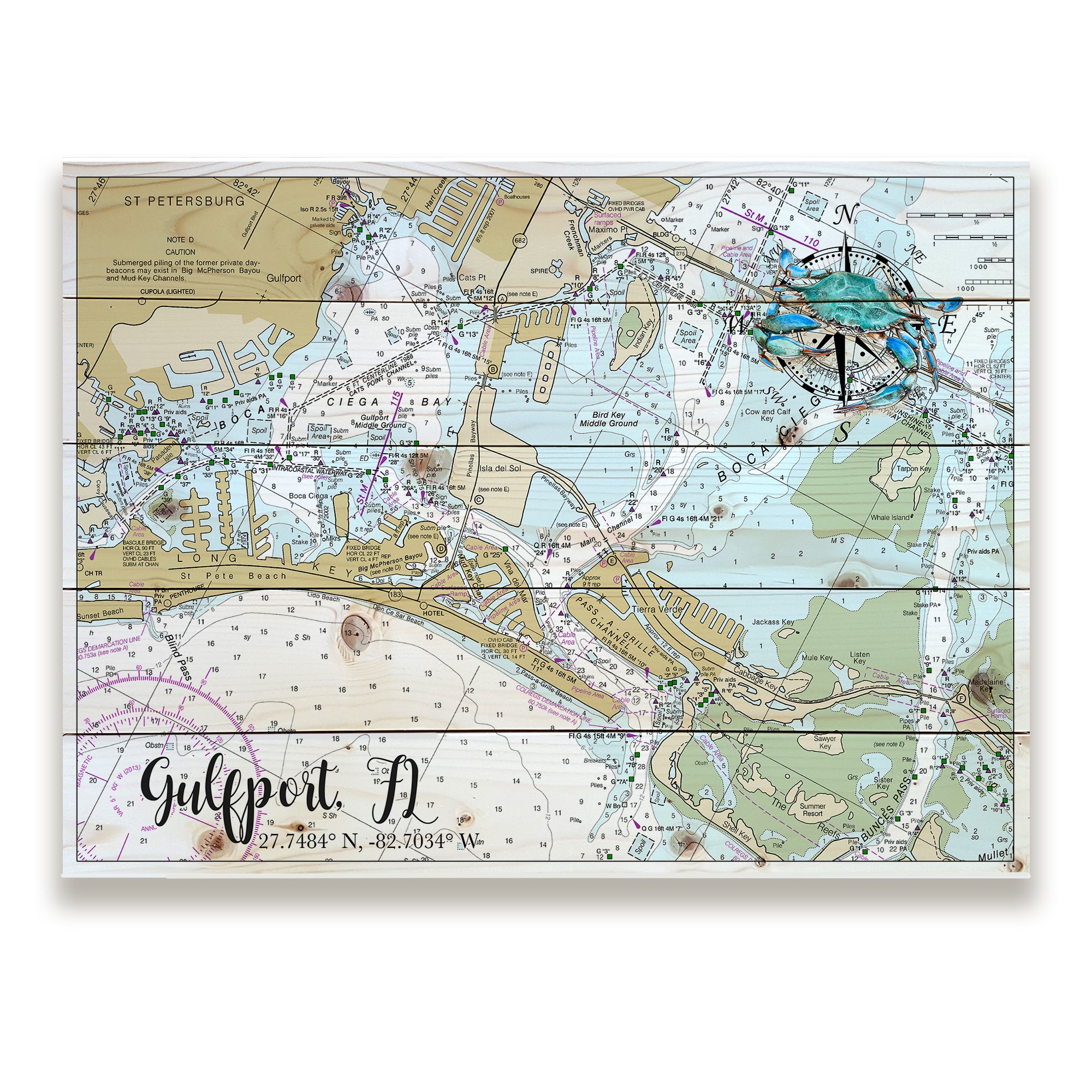 Gulfport,  FL - Blue Crab Pallet Map