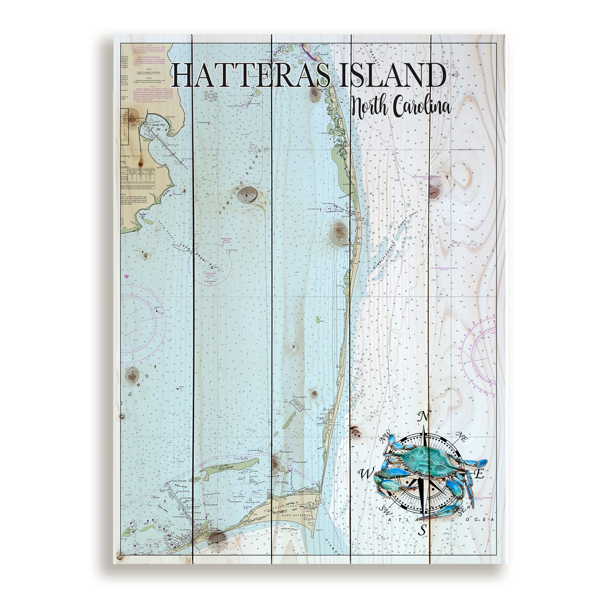 Hatteras Island, NC - Blue Crab Pallet Map