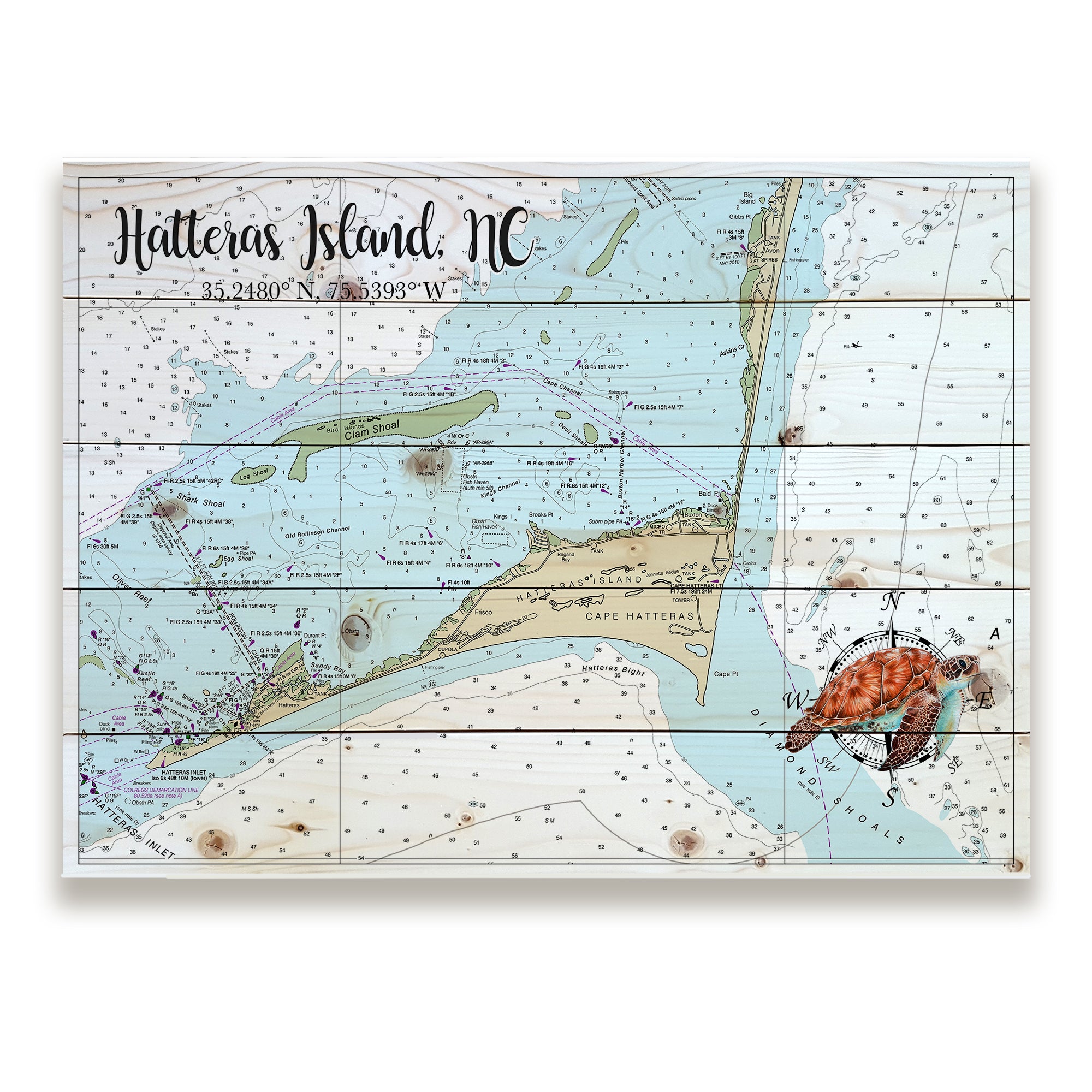 Hatteras Island, NC - Sea Turtle Pallet Map