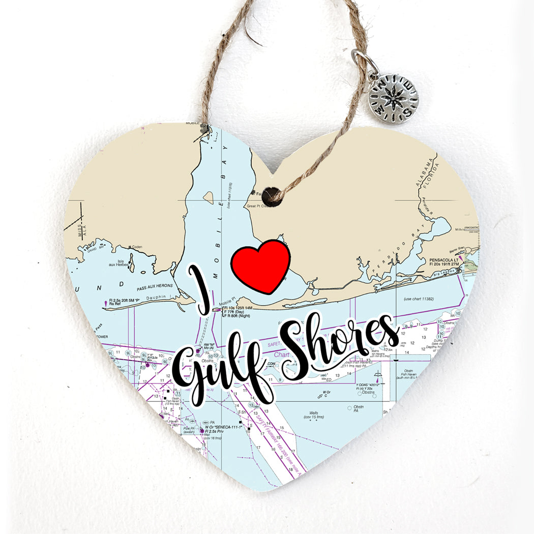 Gulf Shores, AL Heart Map Ornament