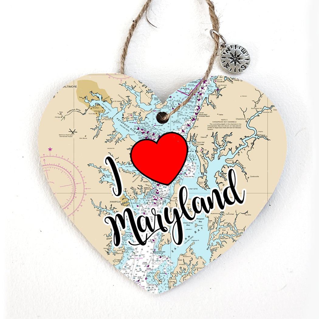 Maryland, Chesapeake Heart Map Ornament