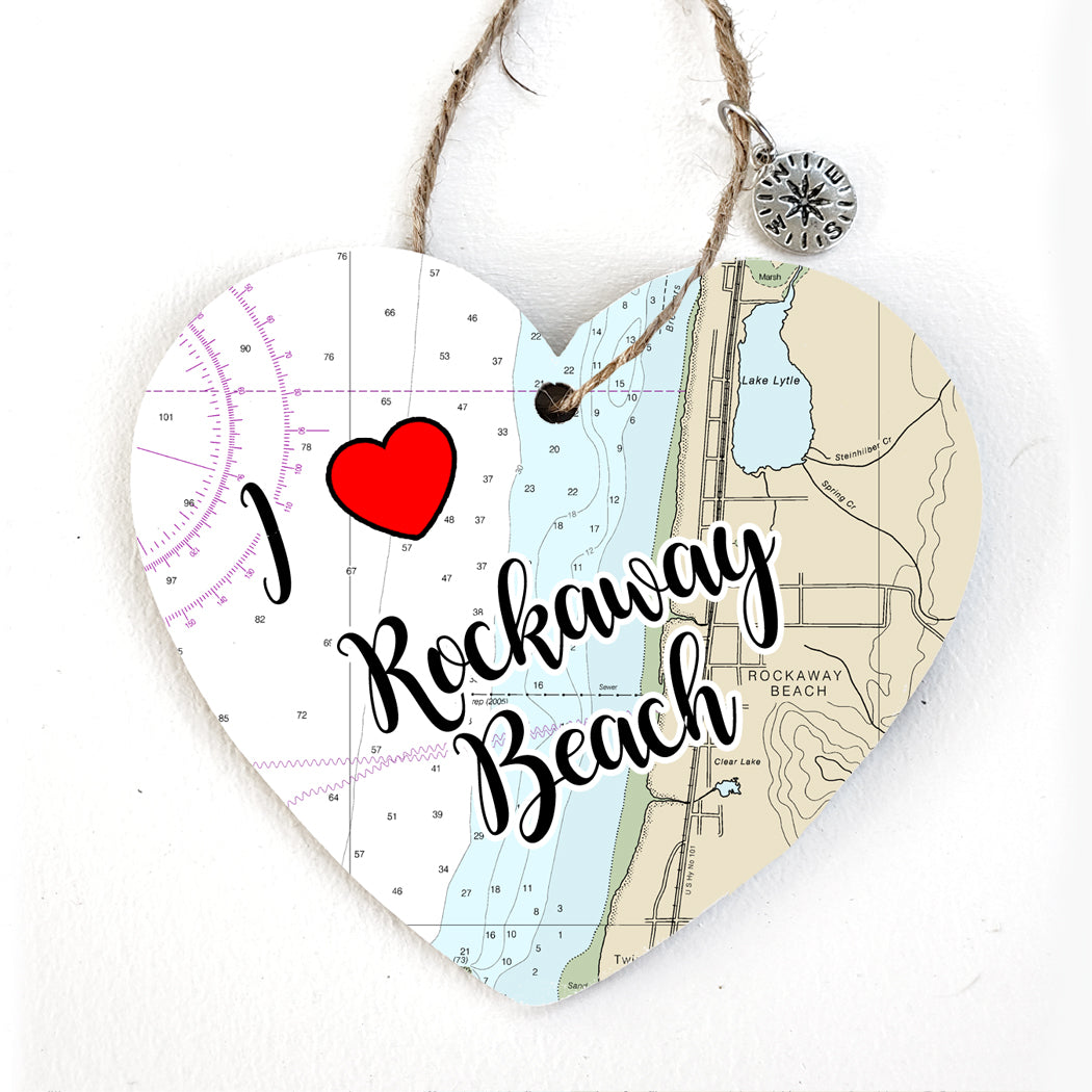 Rockaway Beach, NY  Heart Map Ornament