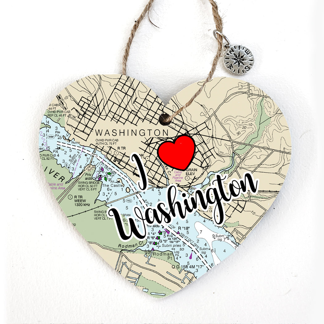 Washington, NC Heart Map Ornament