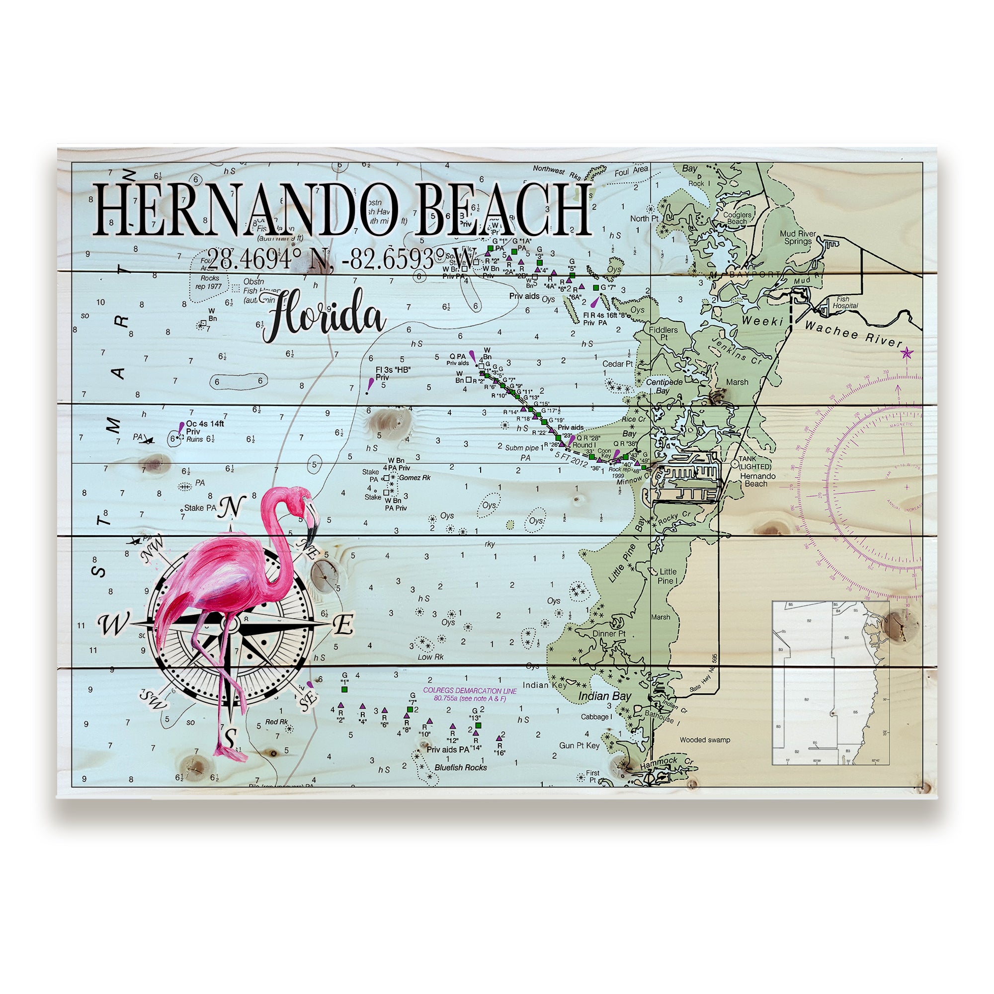Hernando Beach,  FL- Flamingo Pallet Map