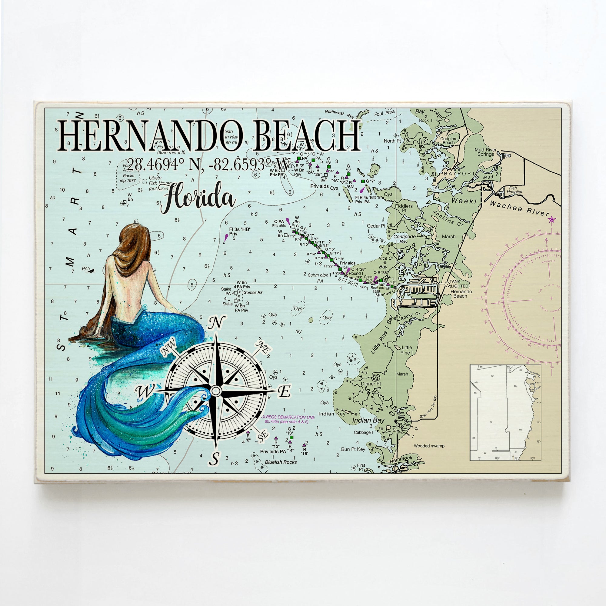 Hernando Beach, FL Plank Map