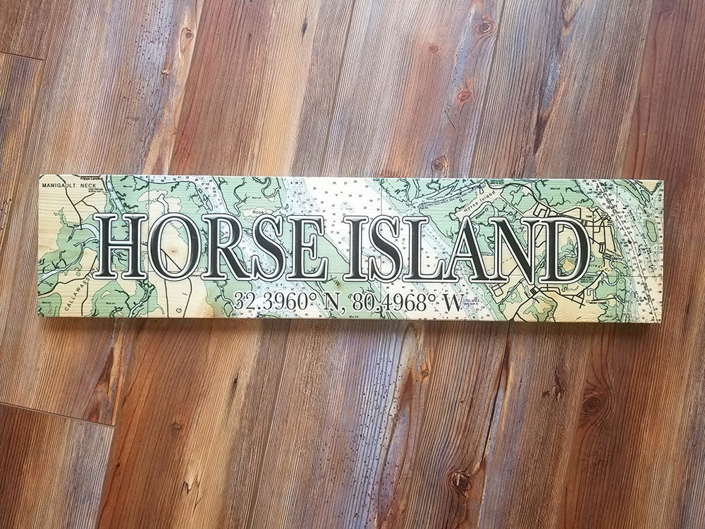 Horse Island, SC Coordinate Sign