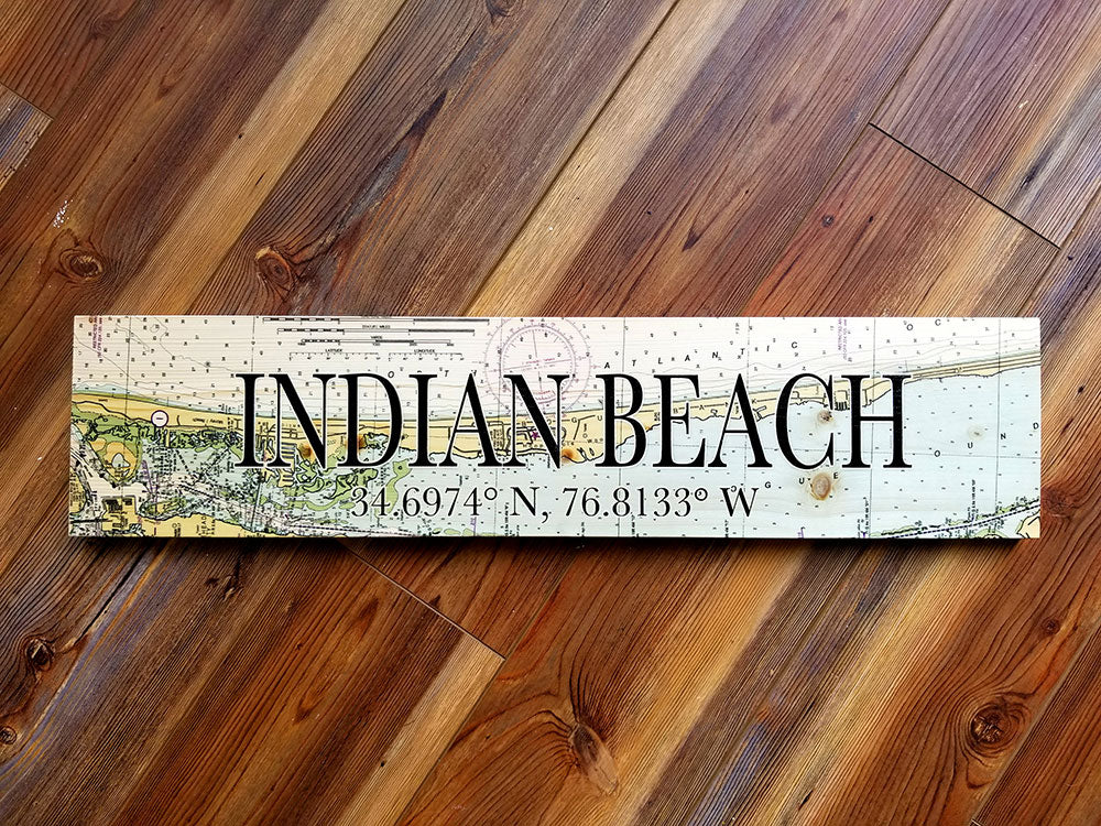Indian Beach, NC Coordinate Sign
