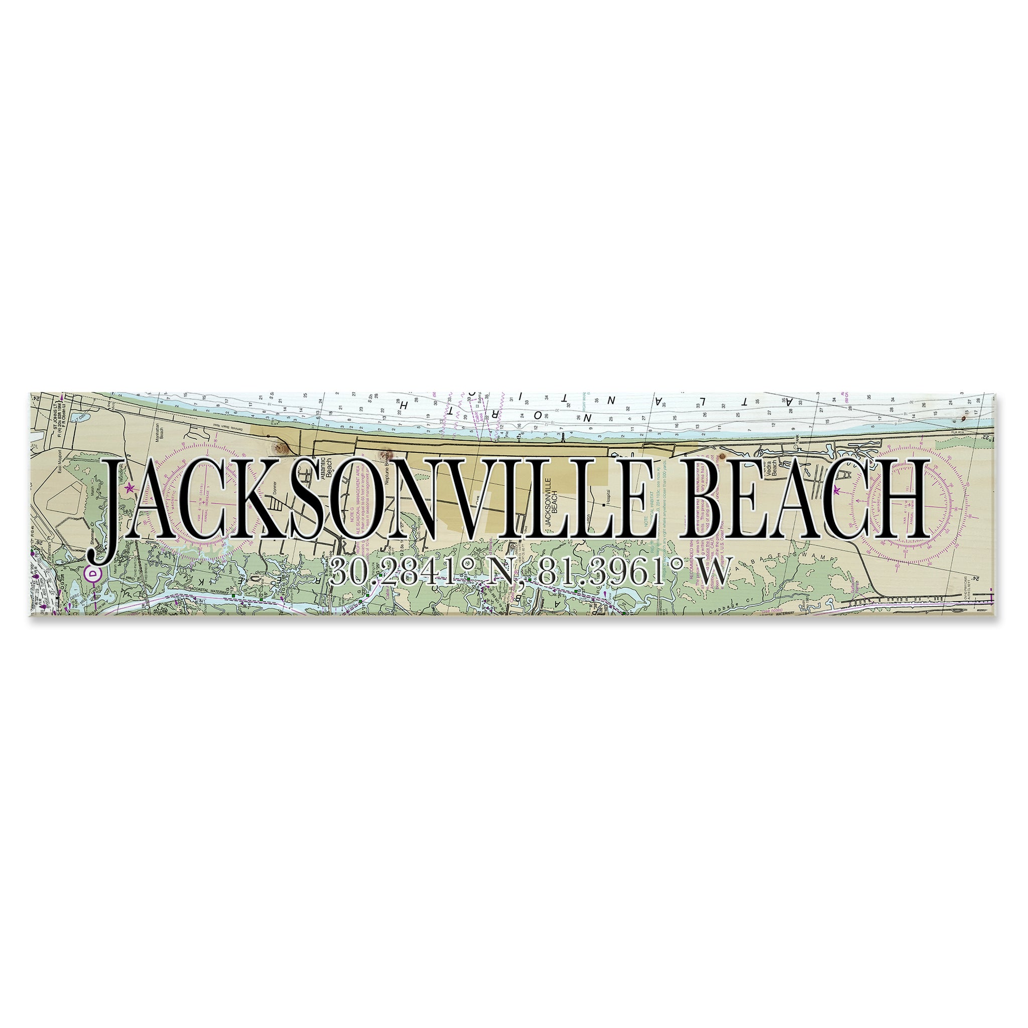 Jacksonville Beach, FL Coordinate Sign