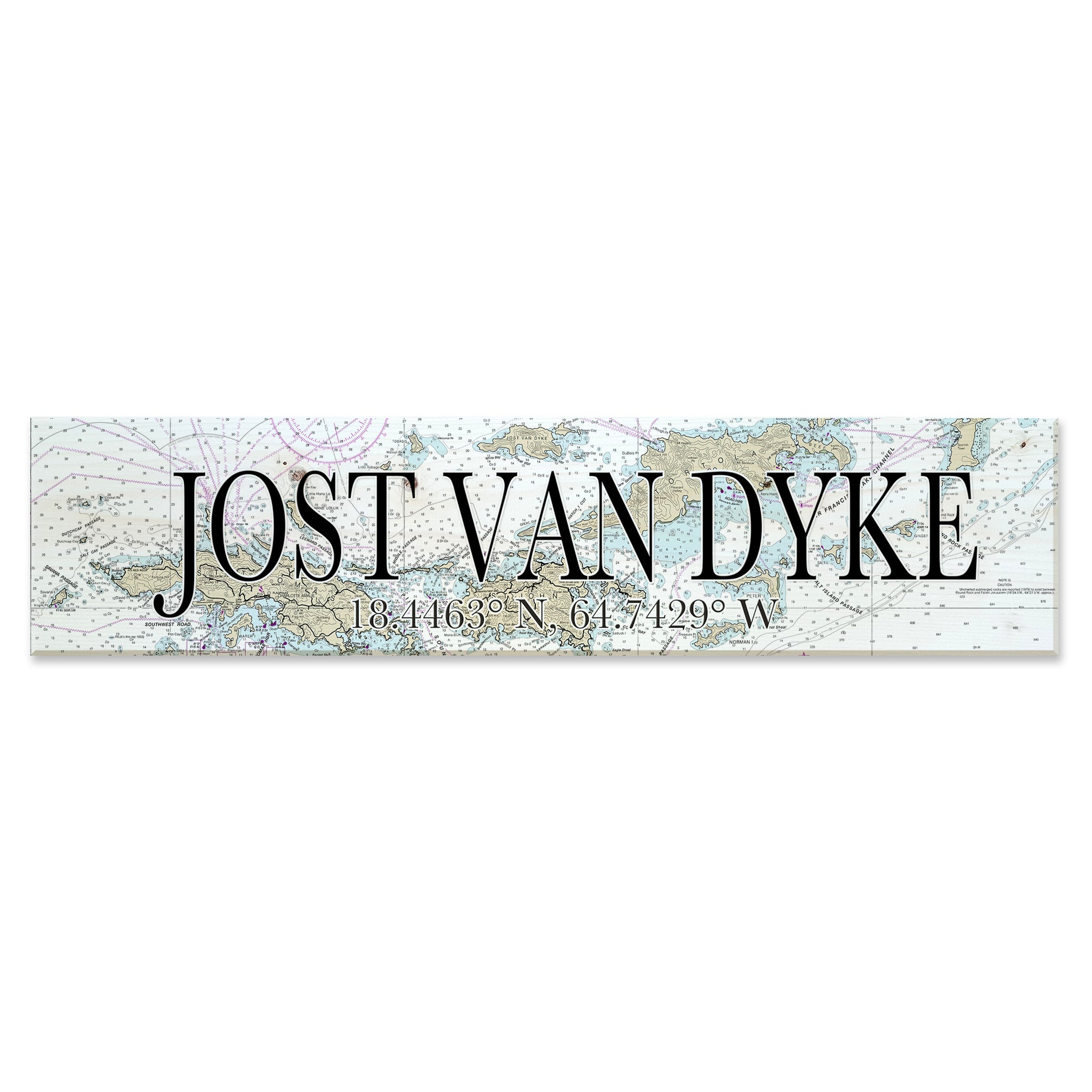Jost Van Dyke, British Virgin Islands Coordinate Sign