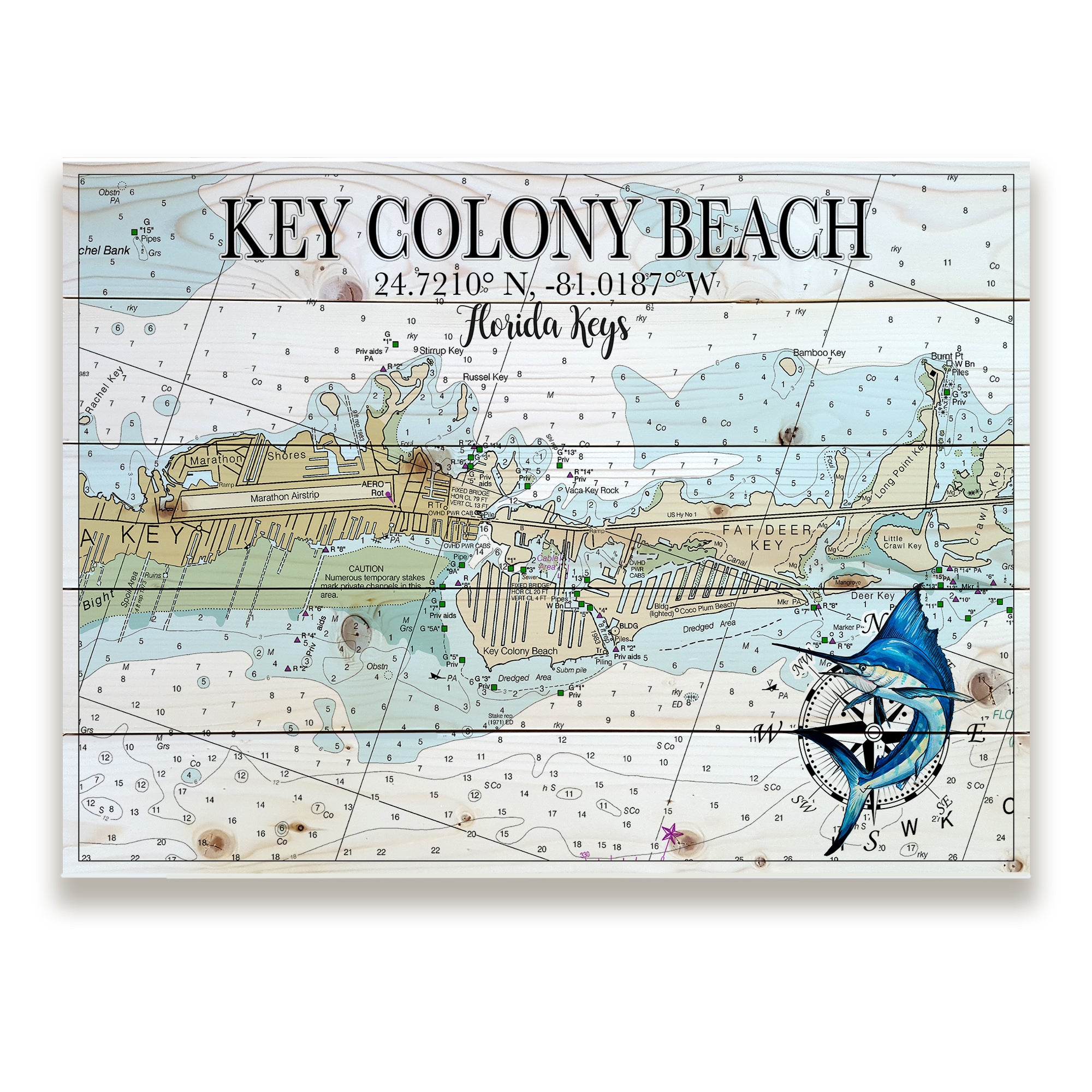 Key Colony Beach,  FL- Marlin Pallet Map