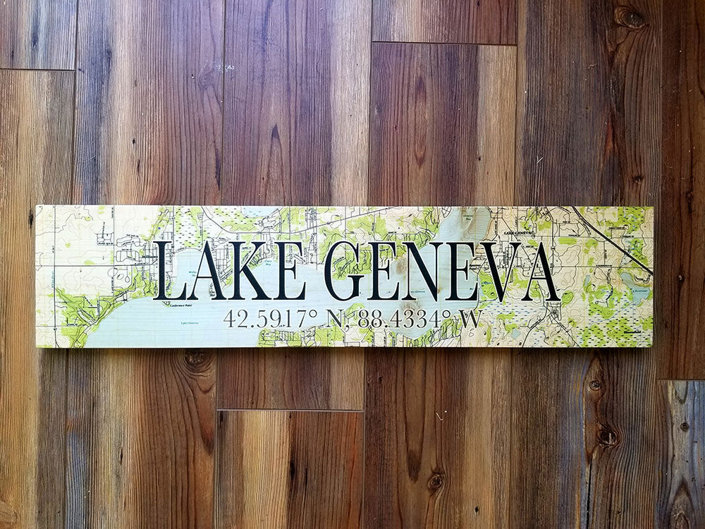 Lake Geneva, WI Coordinate Sign