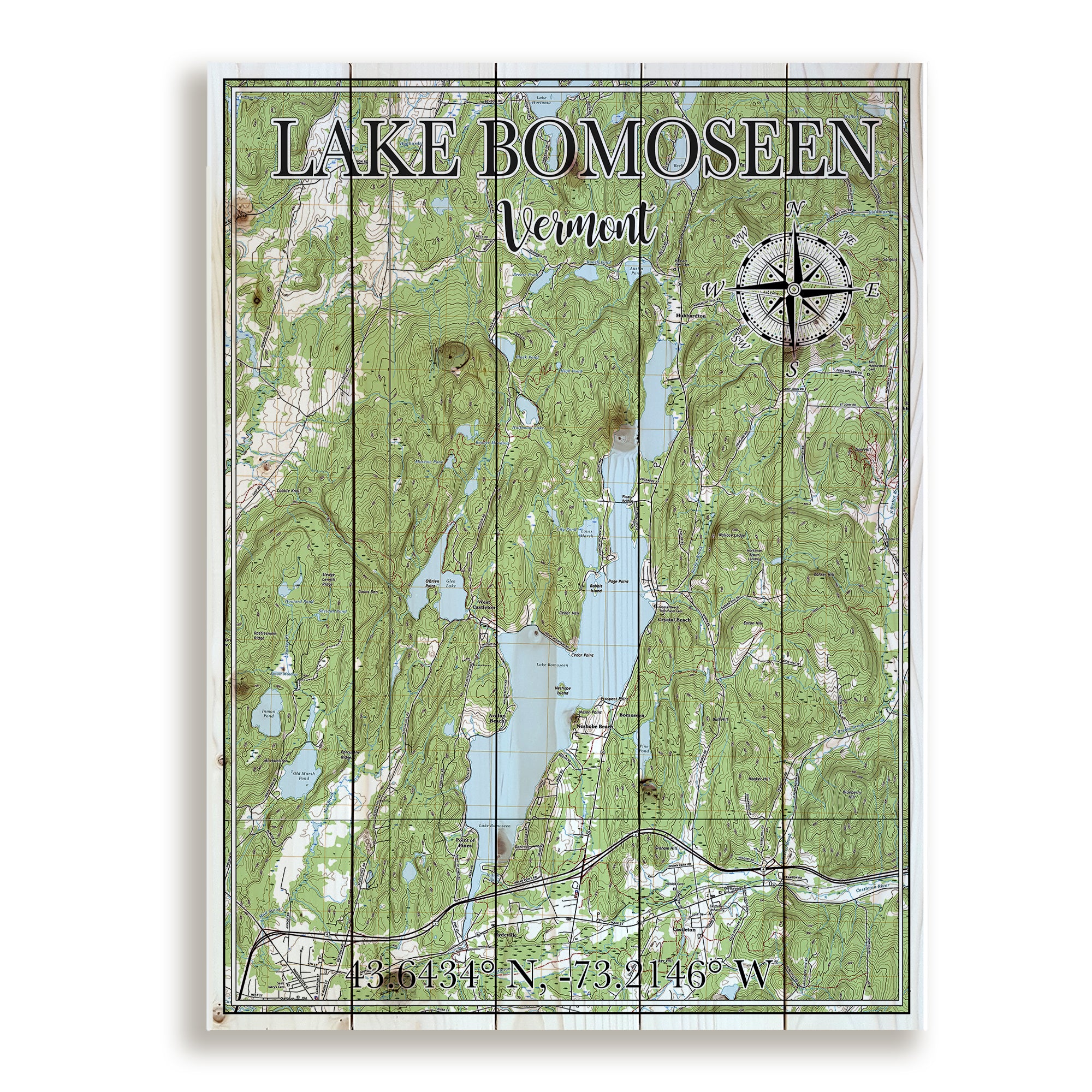 Lake Bomoseen, VA Pallet Map