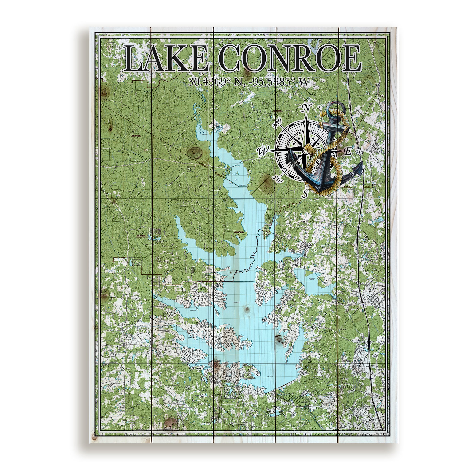 Lake Conroe,  TX- Anchor Pallet Map