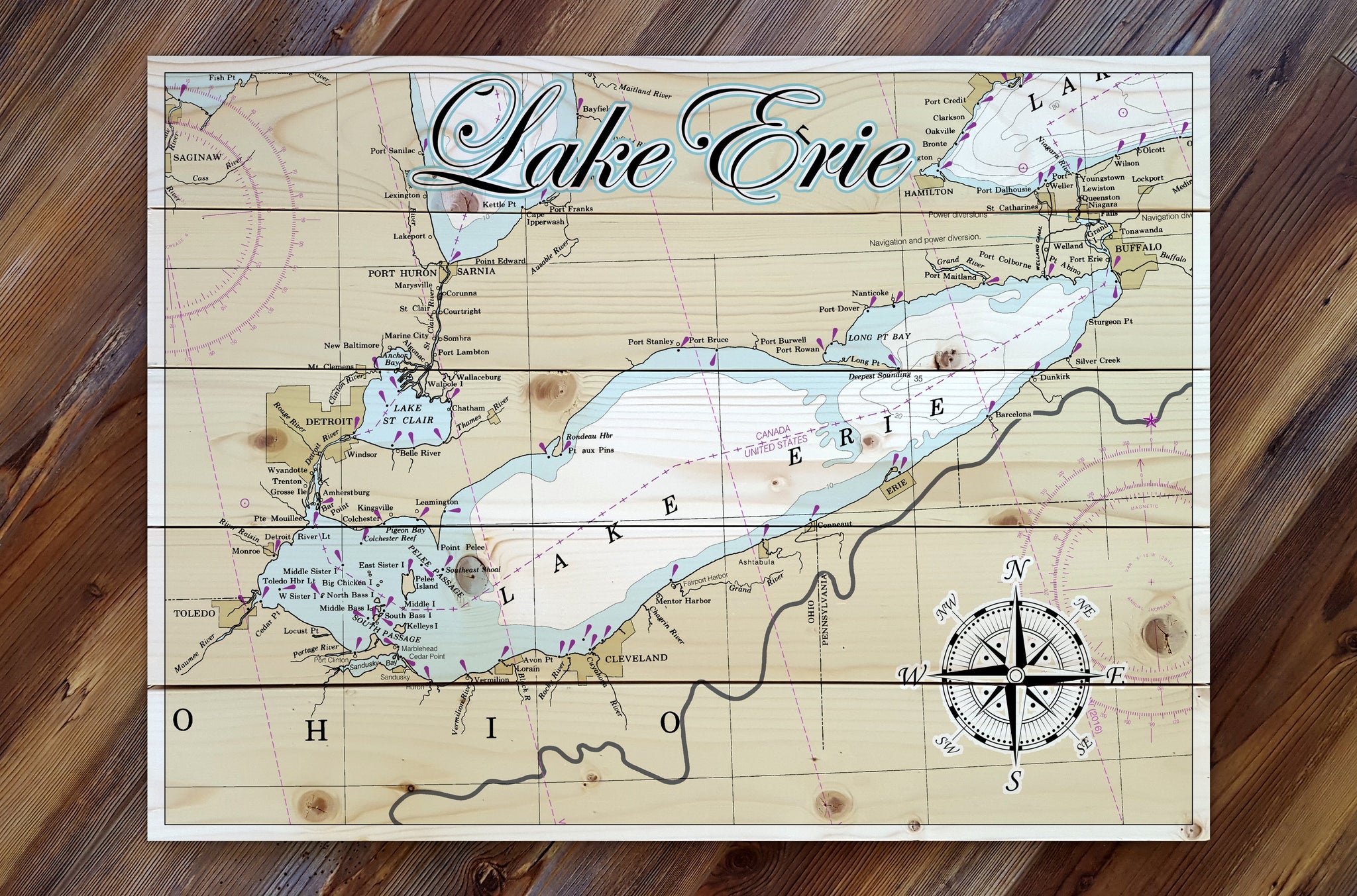 Lake Erie Pallet Map