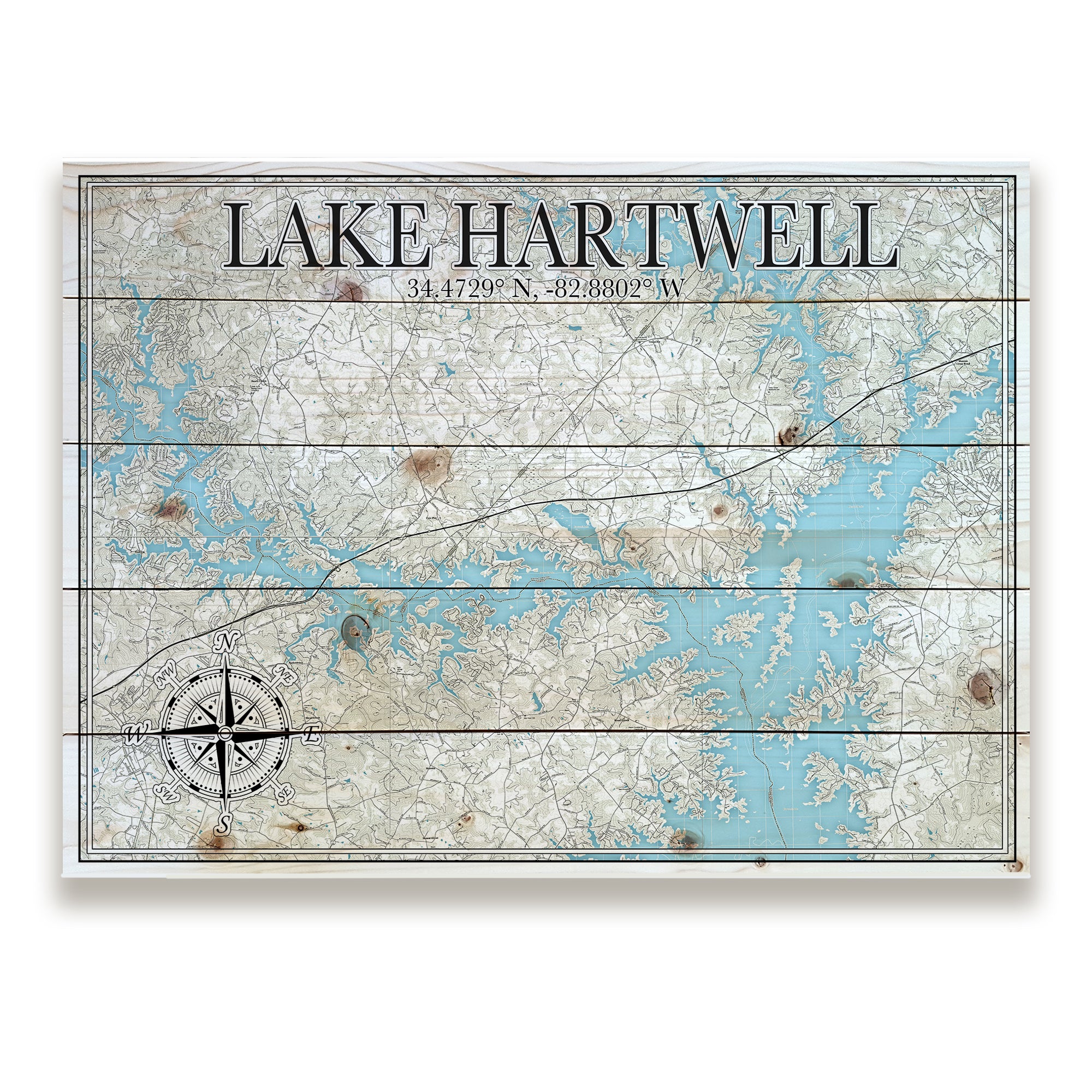 Lake Hartwell, SC Pallet Map – MapMom