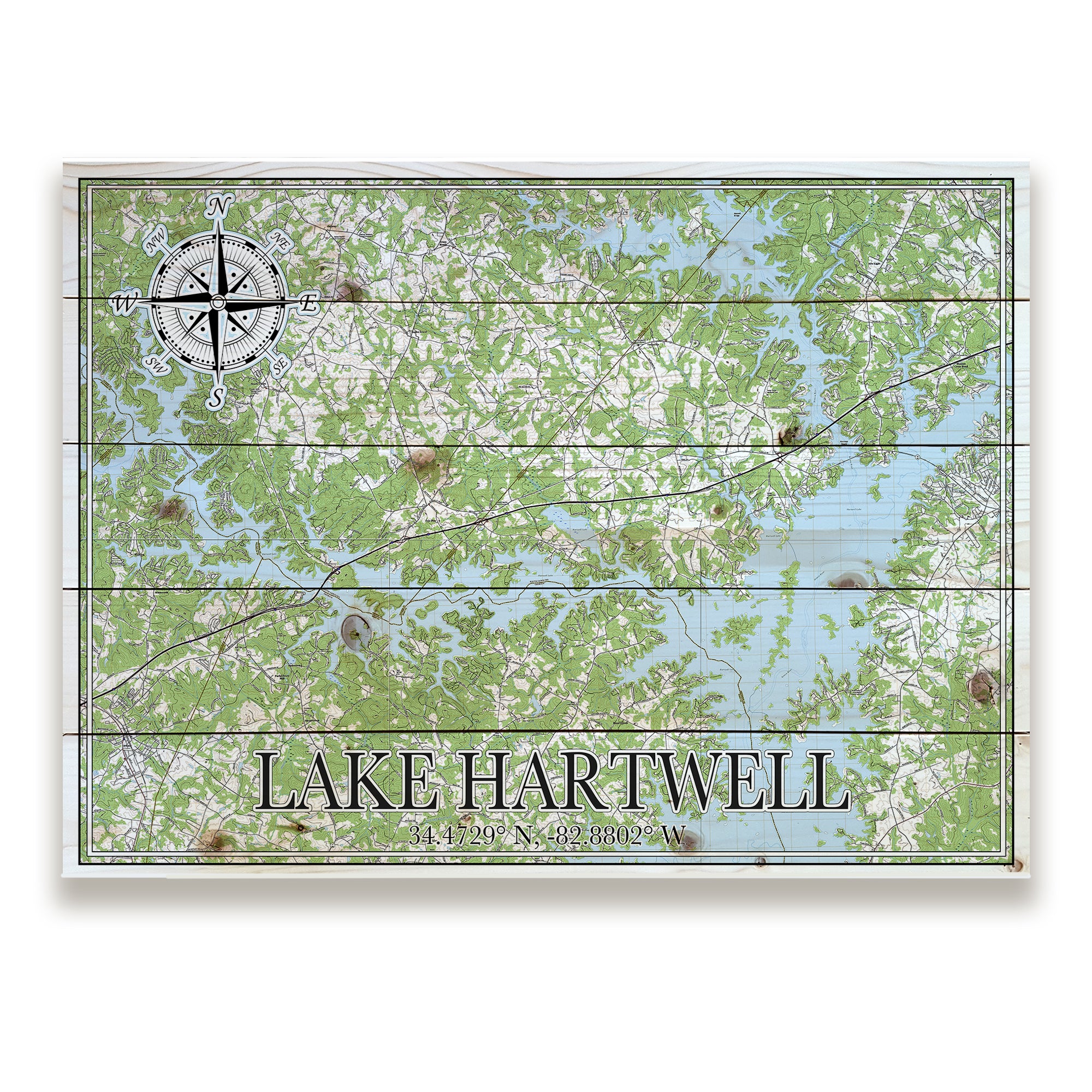 Lake Hartwell, SC Pallet Map II