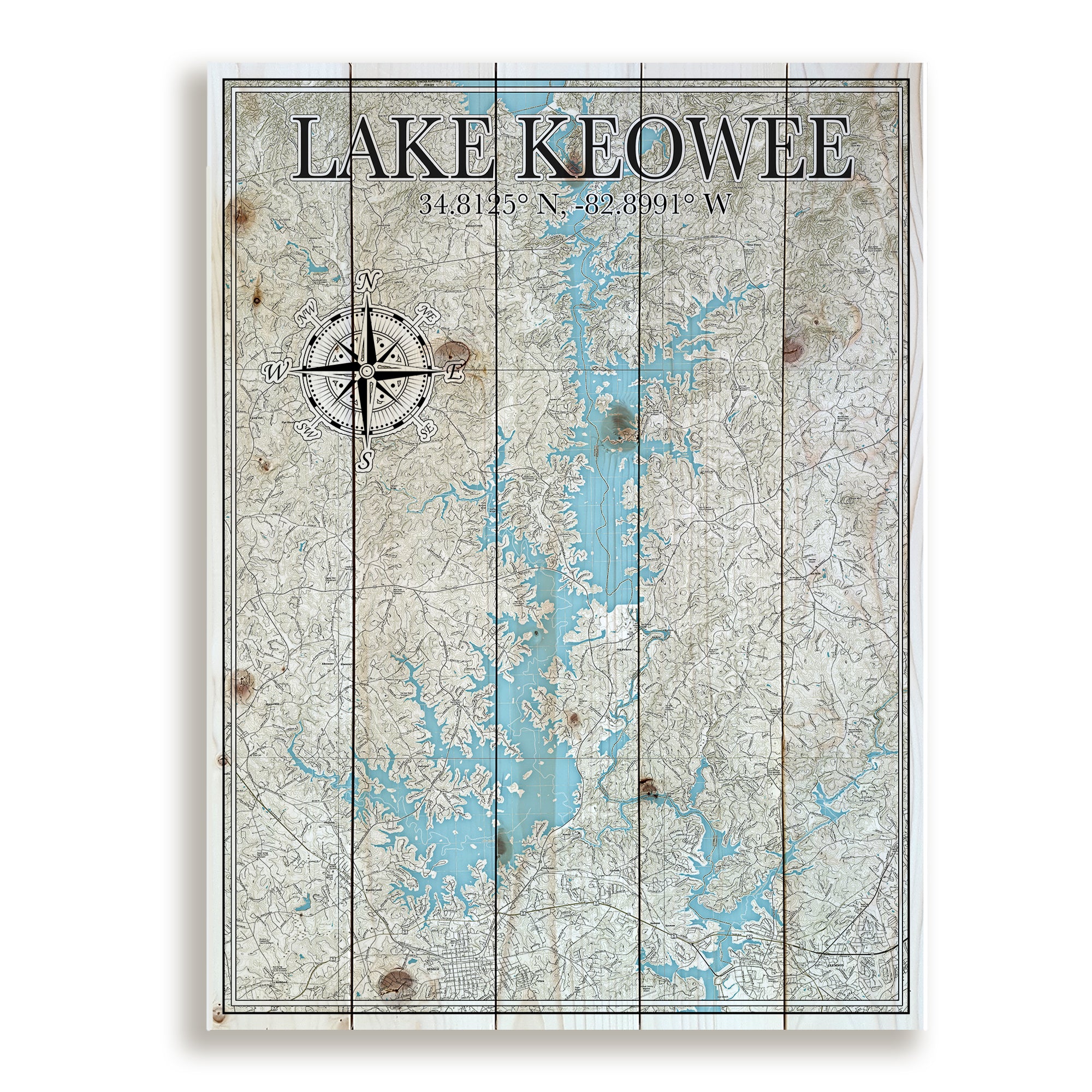 Lake Keowee, SC Pallet Map