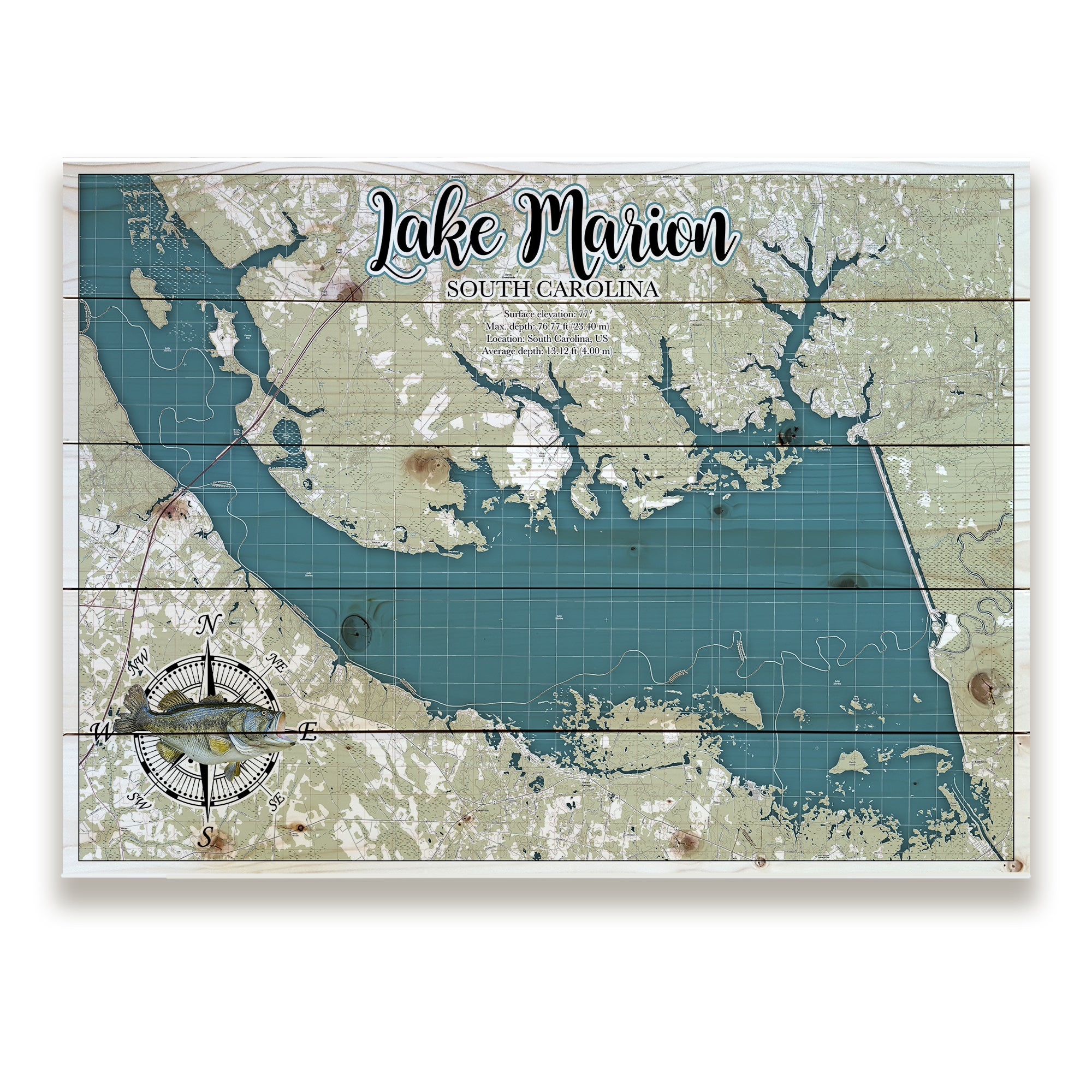 Lake Marion, SC Pallet Map – MapMom