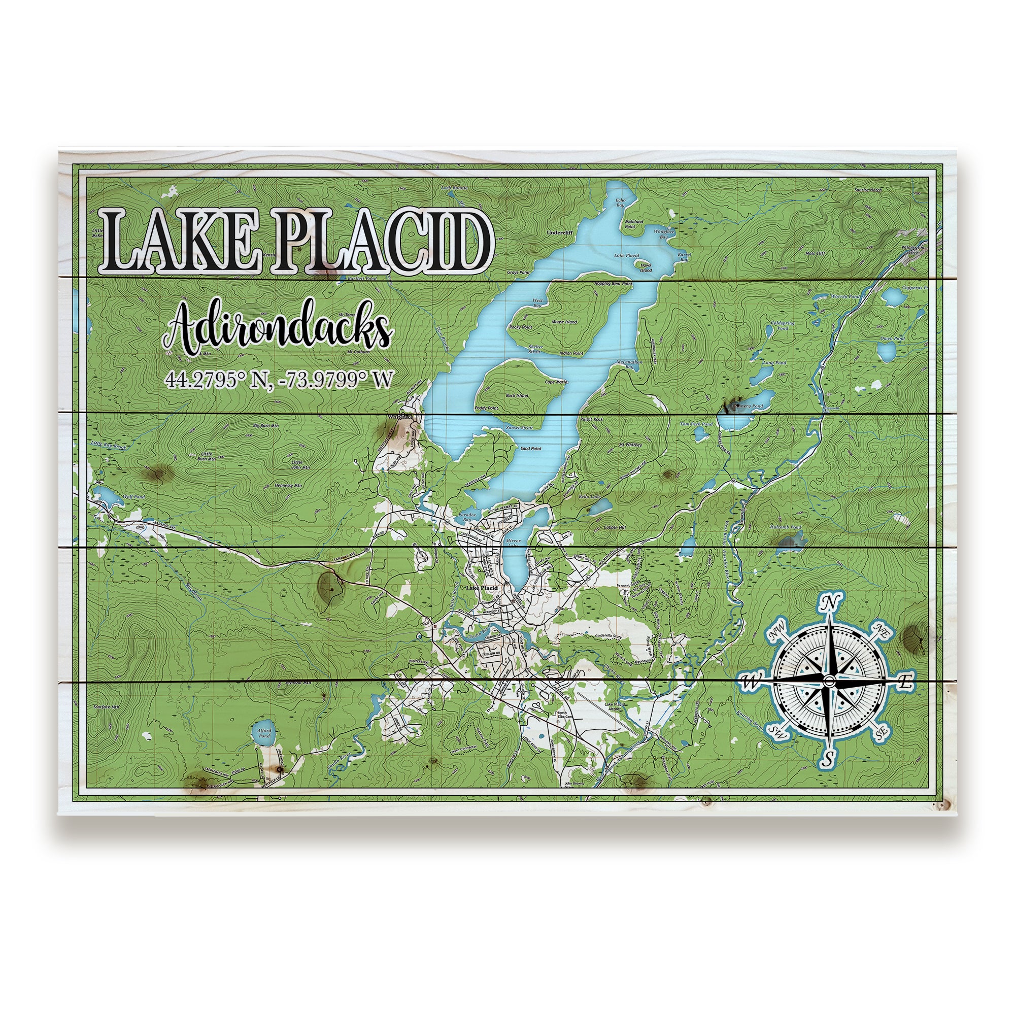 Lake Placid, NY- Andirondacks Pallet Map