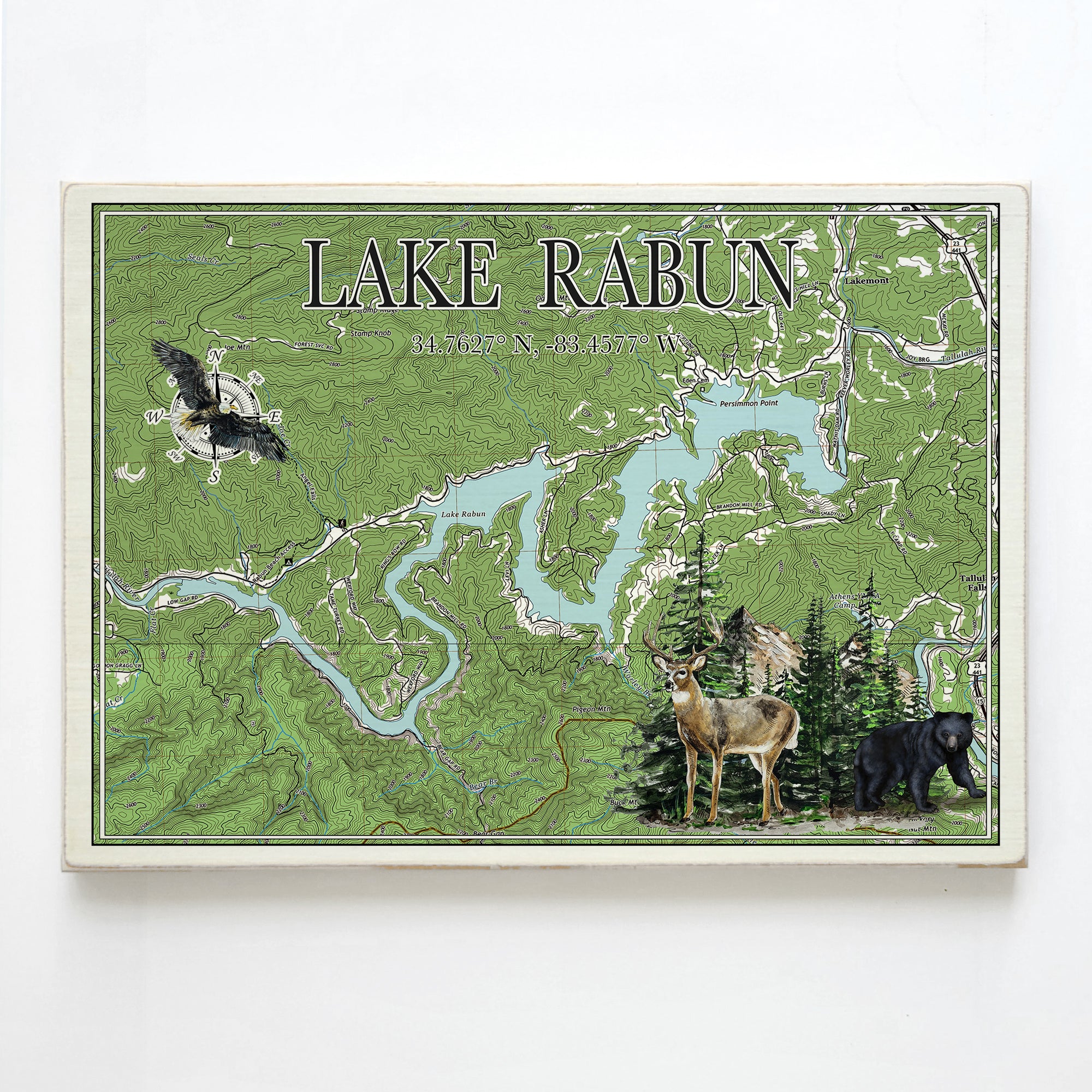 Lake Rabun, GA  Deer Plank Map
