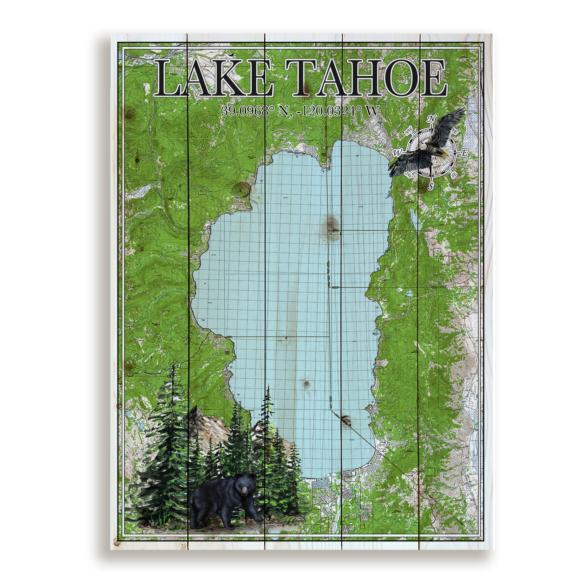 Lake Tahoe- Wild Life Pallet Map