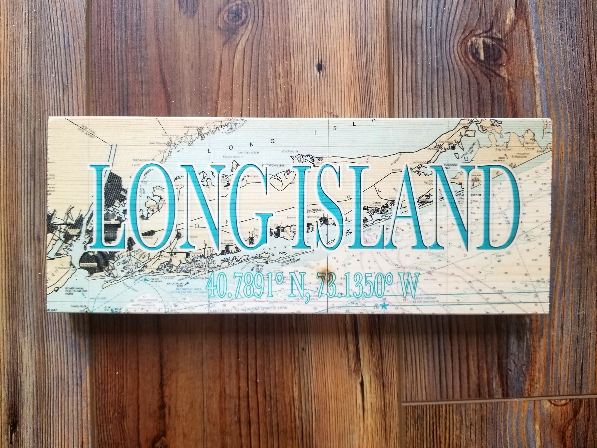 Long Island, NY Mini Coordinate Sign