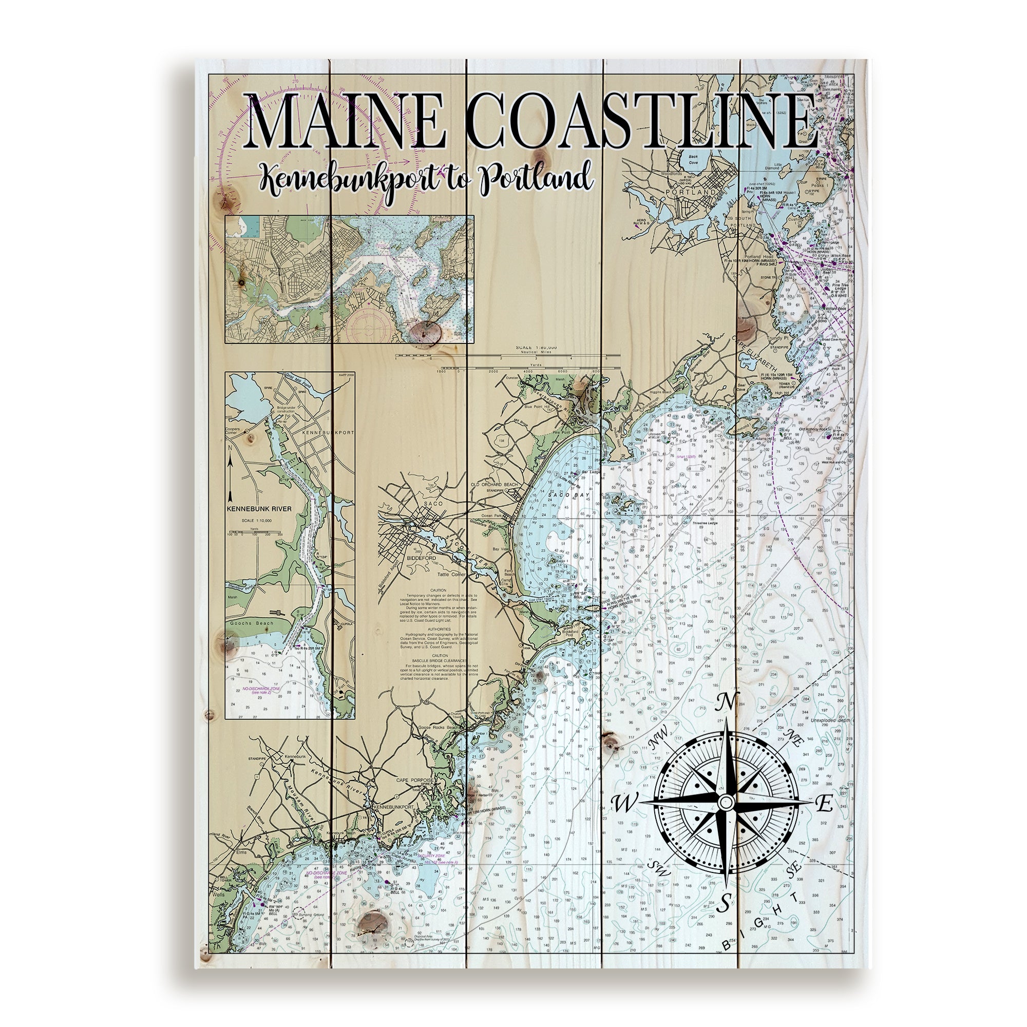 Maine Coastline, ME Pallet Map