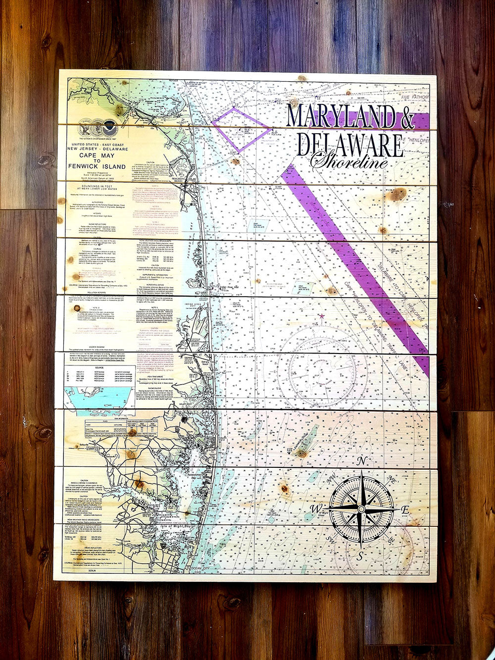 Maryland Delaware XL Statement Sized Pallet Maps