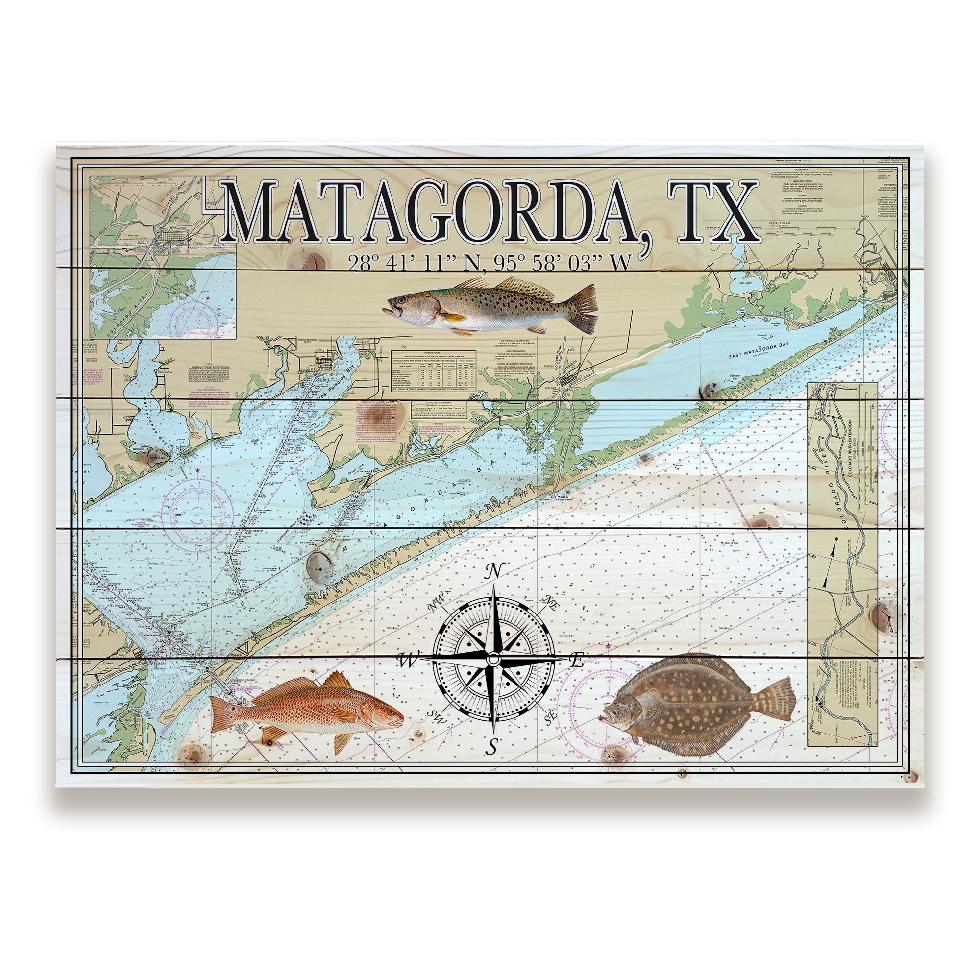 Matagorda, TX - Fish Pallet Map