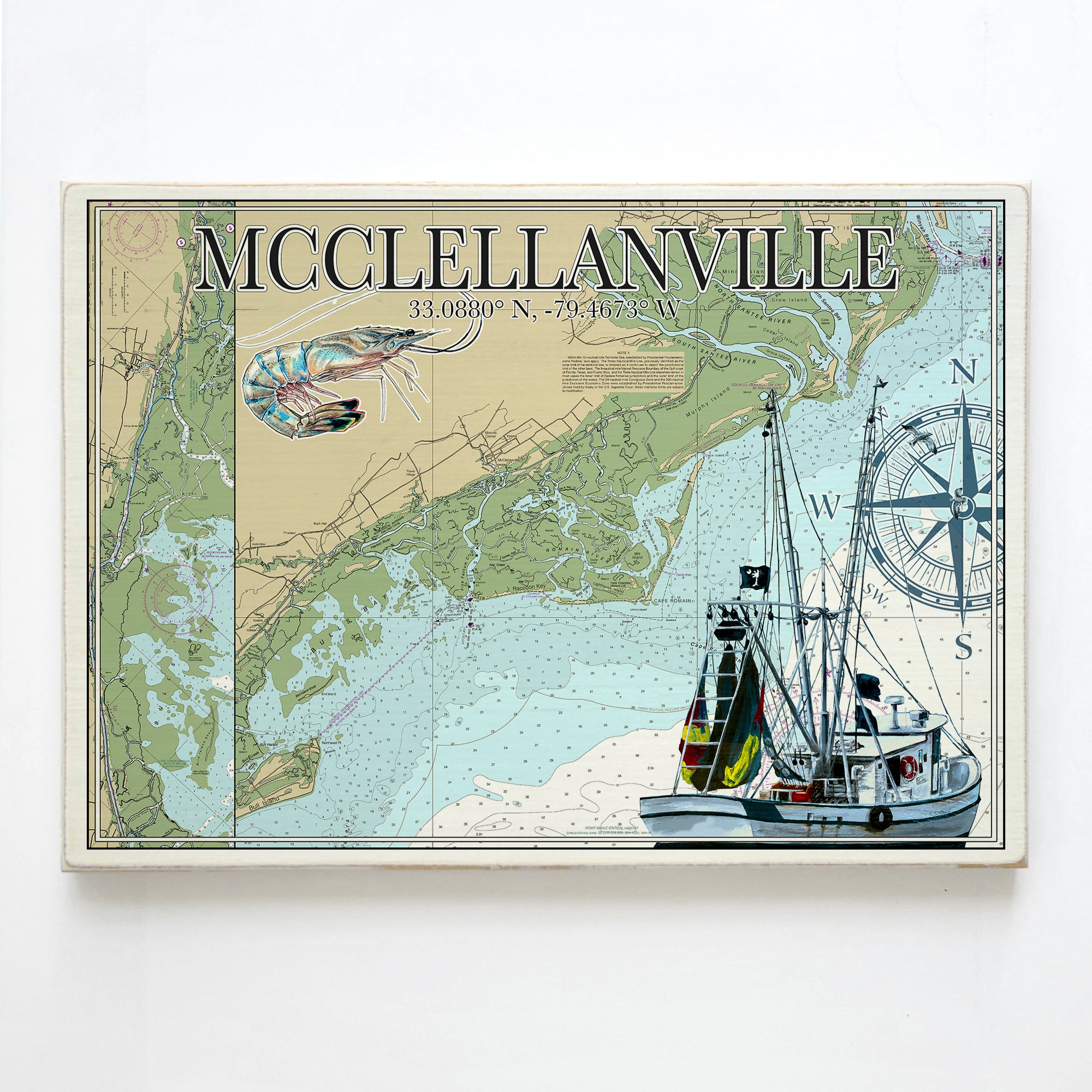 McClellanville, SC  Shrimp Boat Plank Map