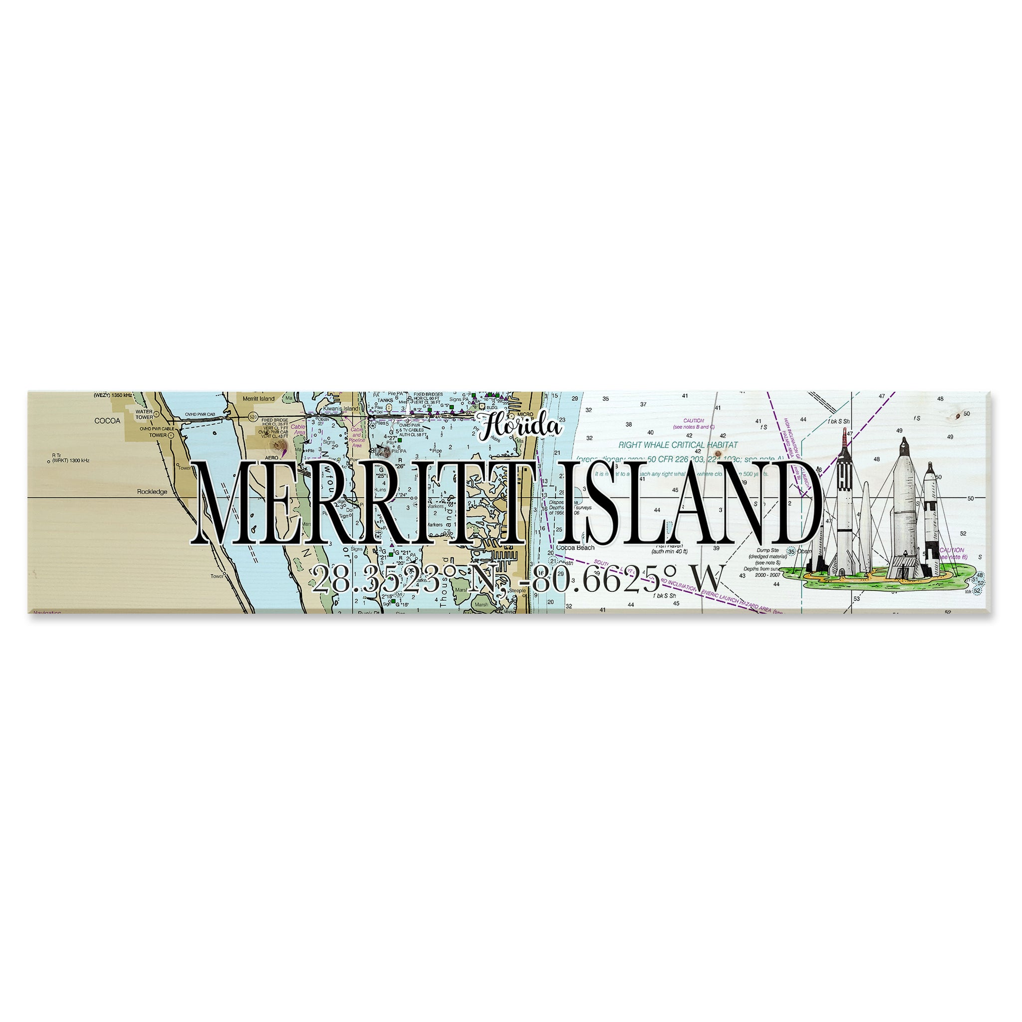 Merritt Island, FL Rocket Coordinate Sign