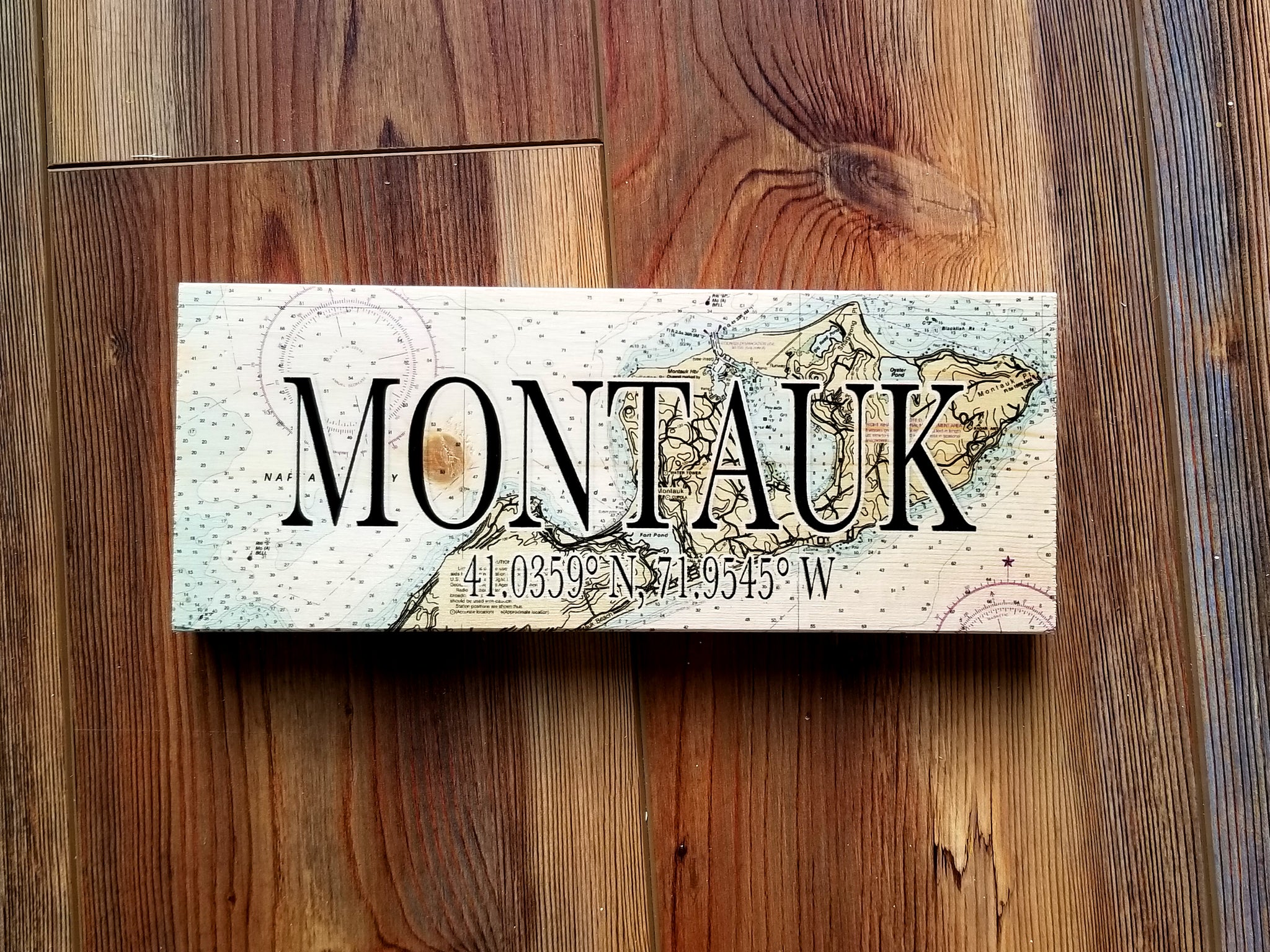 Montauk, NY Mini Coordinate Sign