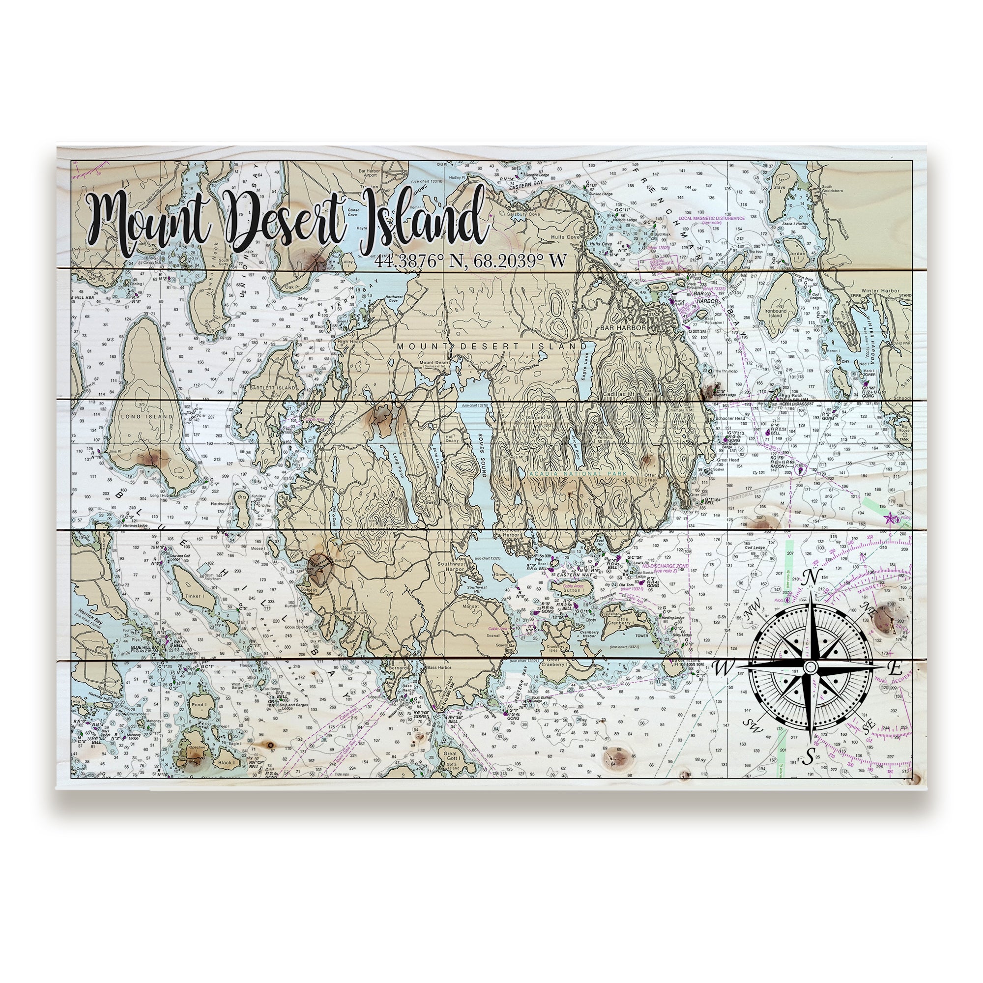 Mount Desert Island, ME Pallet Map